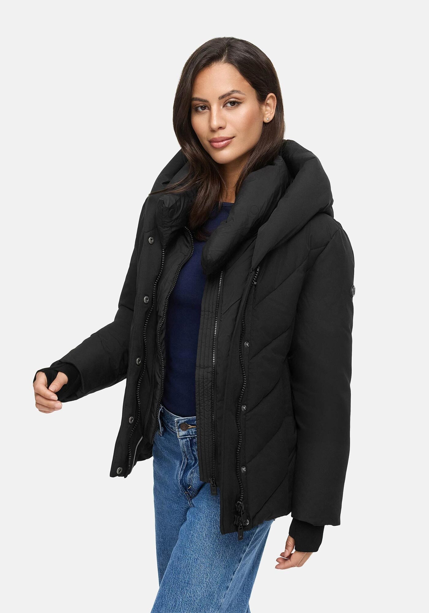 Marikoo Winterjacke »Nadiraa« 2-in-1 Funktion Herausnehmbare Polyester-Innenteil