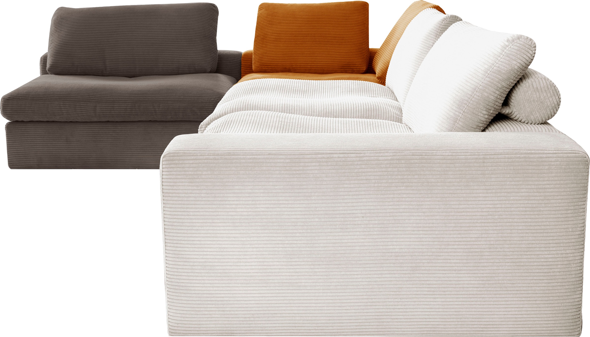 alina Ecksofa »Sandy«, mit losen Sitz und Rückenkissen, in modernem Cordstoff