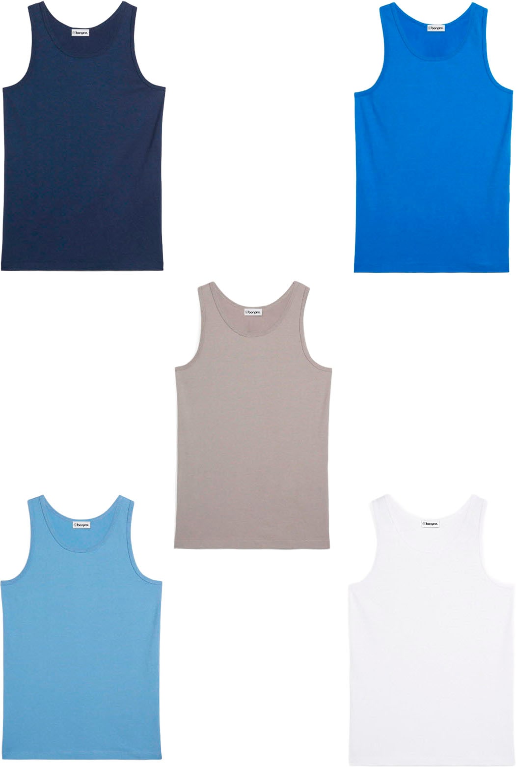 bonprix Unterhemd Packung, 5 Stk. für den täglichen Gebrauch, aus Baumwolle mit Elasthan, im 5er Pack