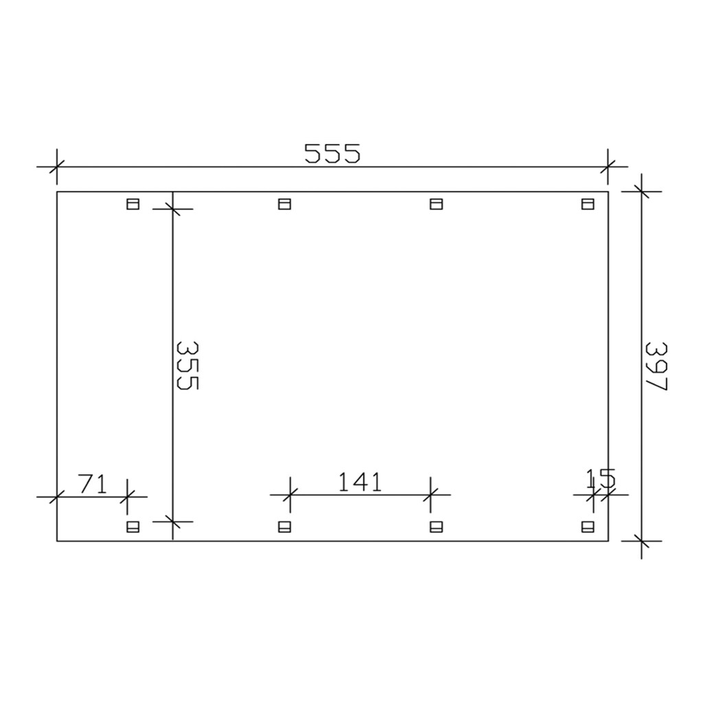 Skanholz Einzelcarport »Friesland«, Holz, 355 cm, grün