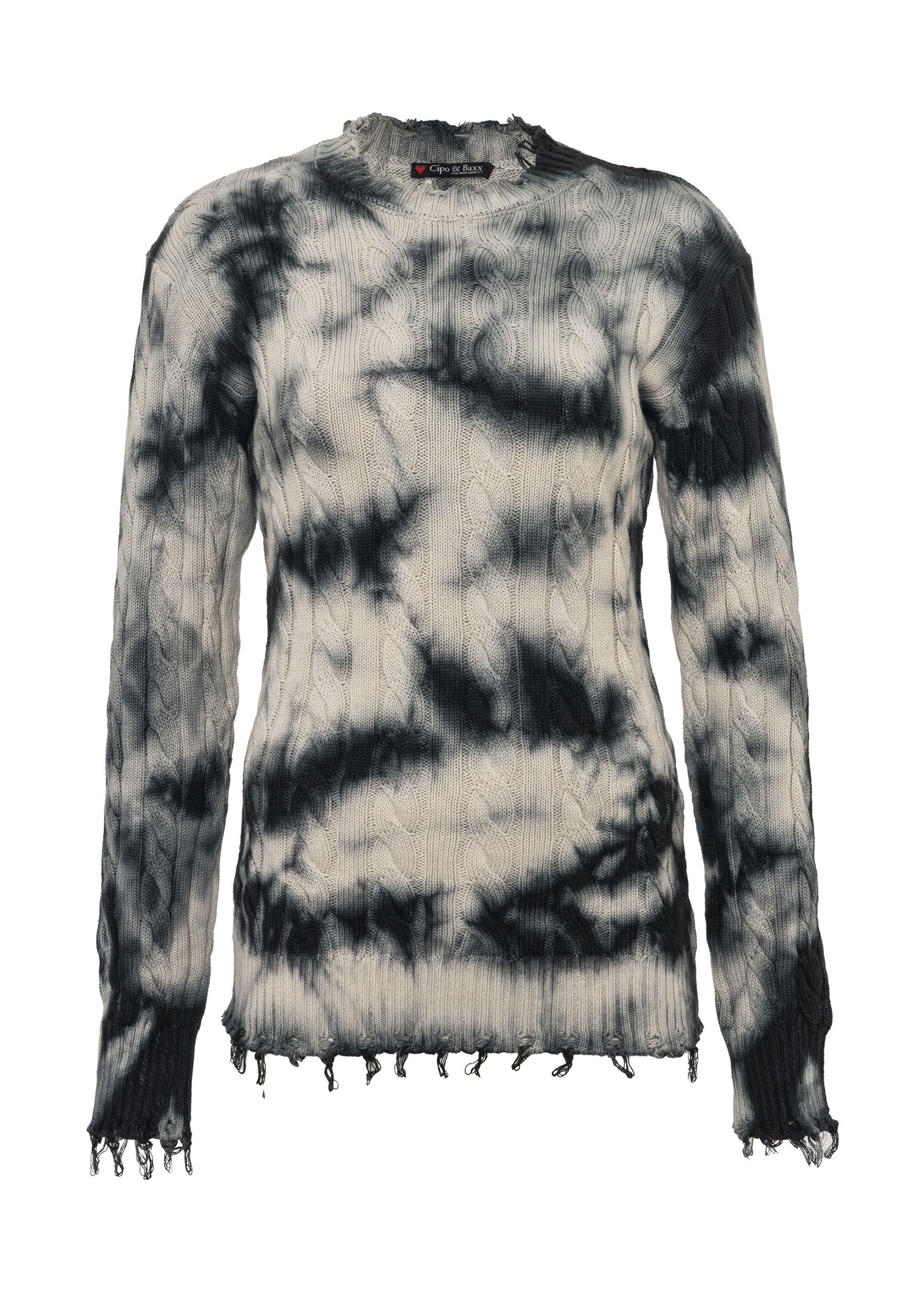 Cipo & Baxx Strickpullover »WP268« 1 Stk. Tie-Dye Optik