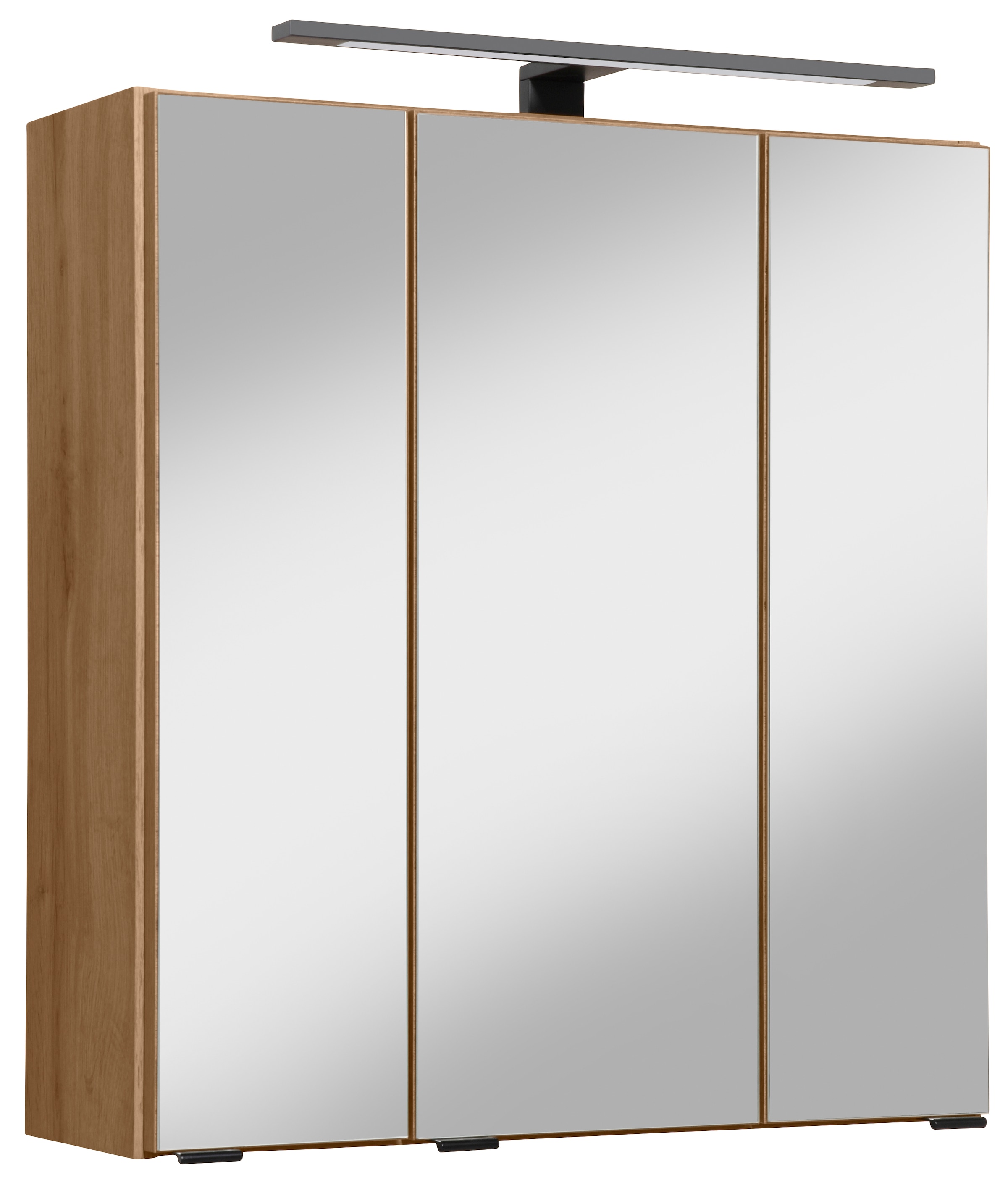 welltime Spiegelschrank »Trento, verschiedene Ausführungen und Farben«, Breite 60 cm, mit 3D-Effekt, Spiegeltüren, Inklusive LED-Beleuchtung