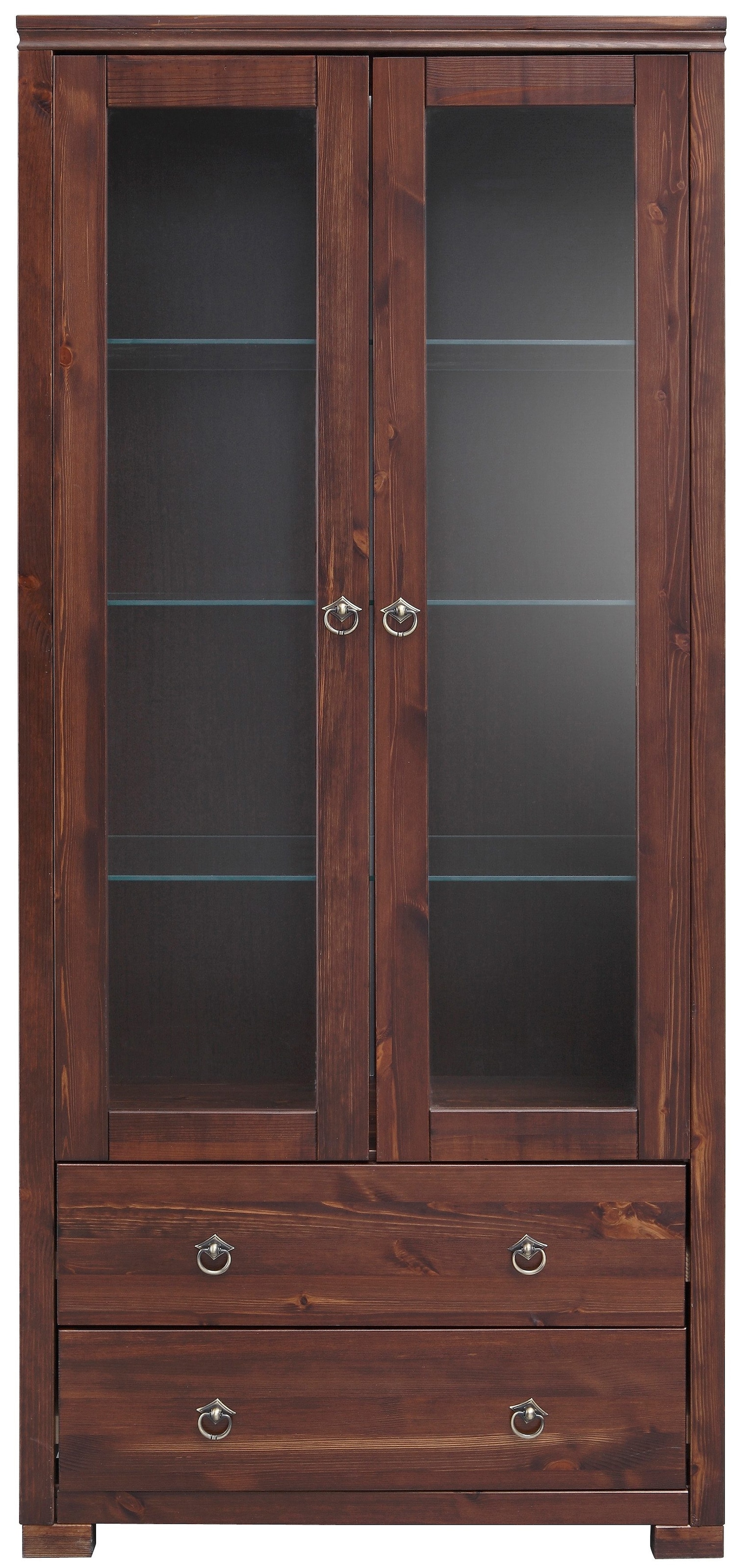 Home affaire Vitrine »Gotland«, Breite 80 cm, Höhe 178 cm, mit Glastüren, aus massiver Kiefer, FSC®