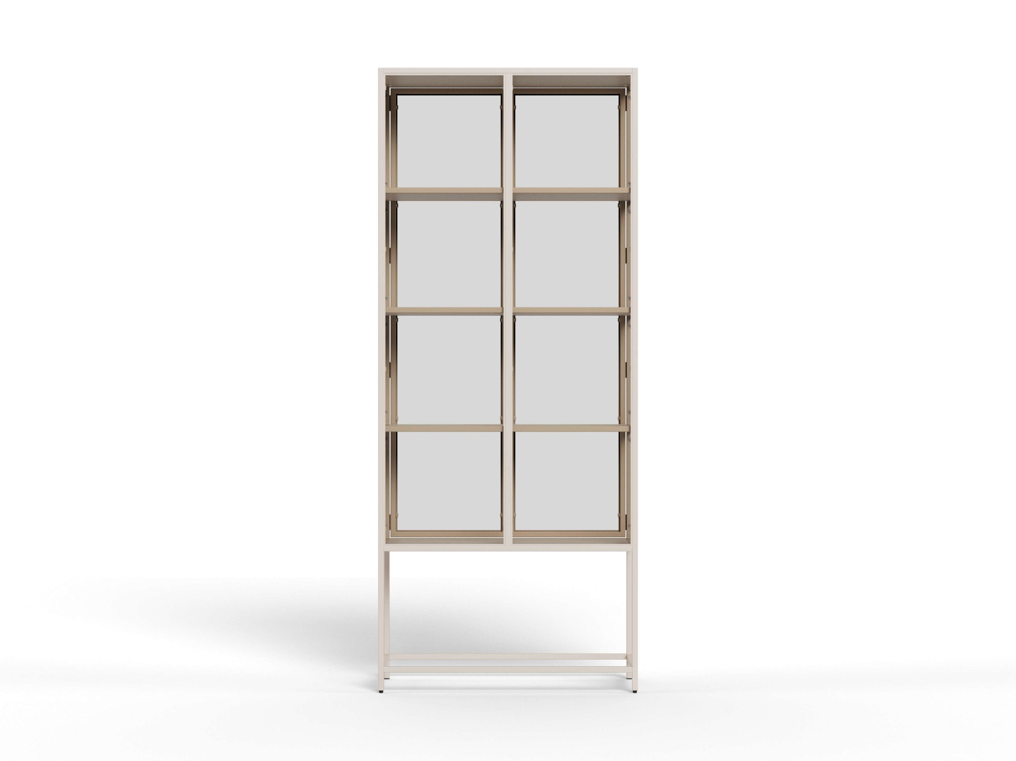 ACTONA GROUP Glasvitrine »Seaford, Vitrine« Vitrine, grauer Stahl, Oberboden und 4 Einlegeböden, 77x 35 x 185,6 cm