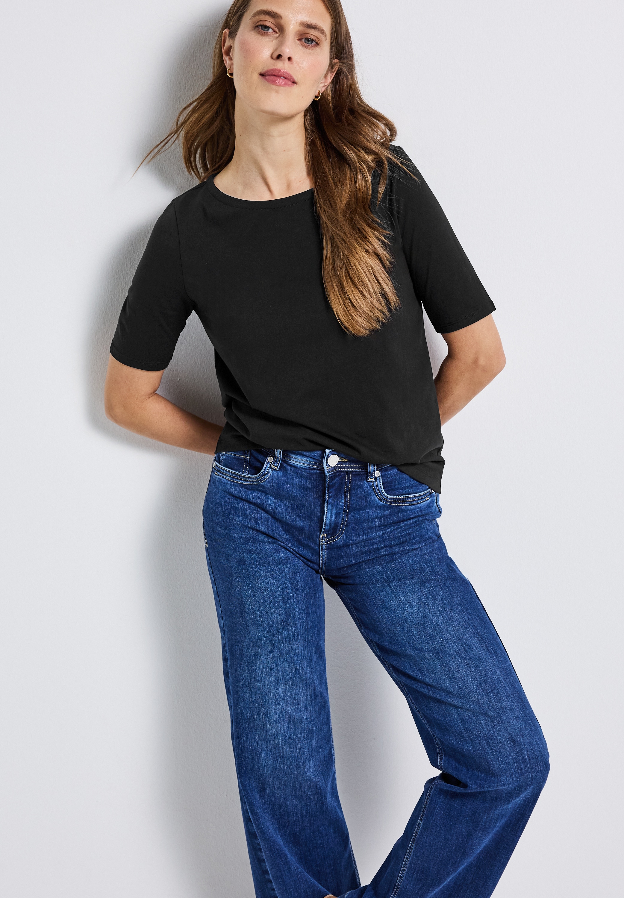 STREET ONE T-Shirt, U-Boot Ausschnitt, Basic günstig online kaufen