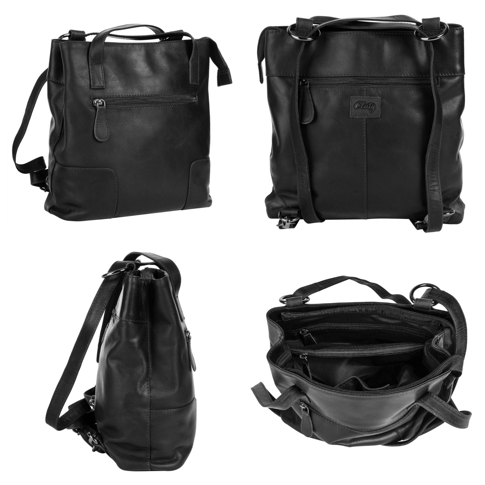 Cluty Cityrucksack, echt Leder