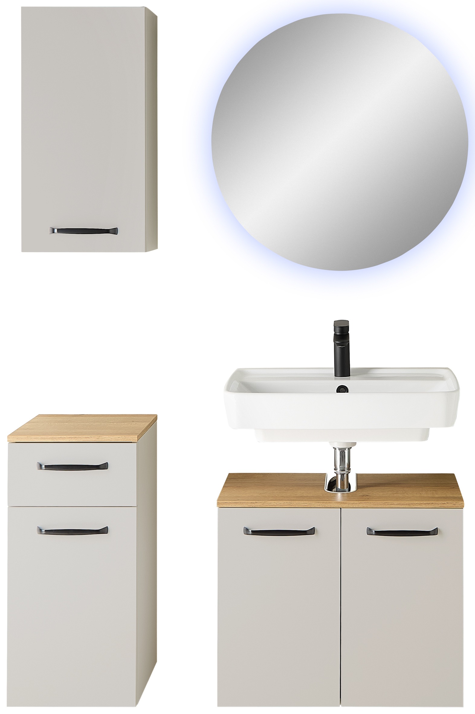 Saphir Badmöbel-Set "Quickset 500, Waschbeckenunterschrank mit Spiegel" 4 S günstig online kaufen