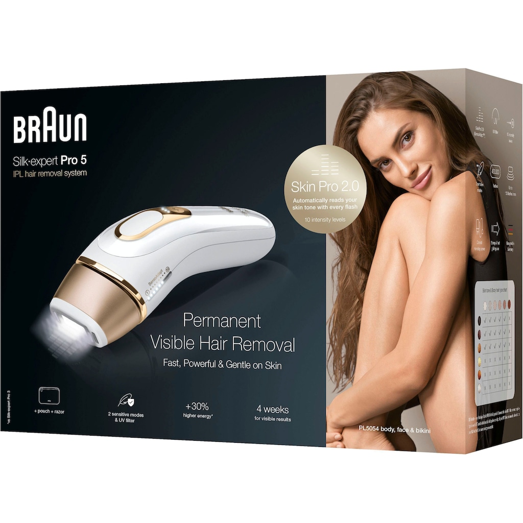 Braun IPL-Haarentferner »Silk-Expert Pro 5 PL5054« 400.000 Lichtimpulse 400.000 Lichtimpulse Skin Pro 2.0 Sensor NQ9681