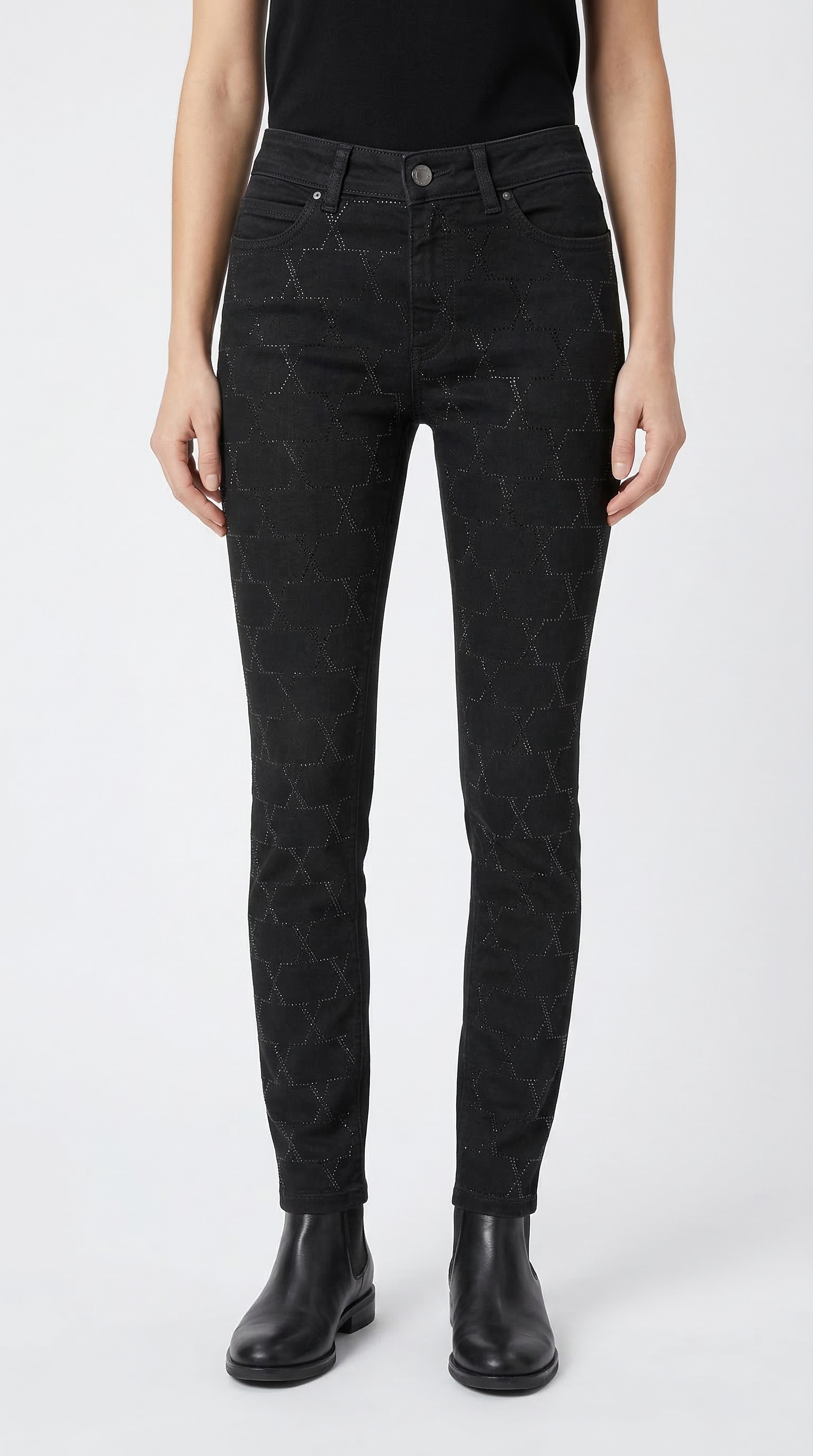 MAC Skinny-fit-Jeans »DREAM SKINNY chain glitter« mit Glitzersteine Muster