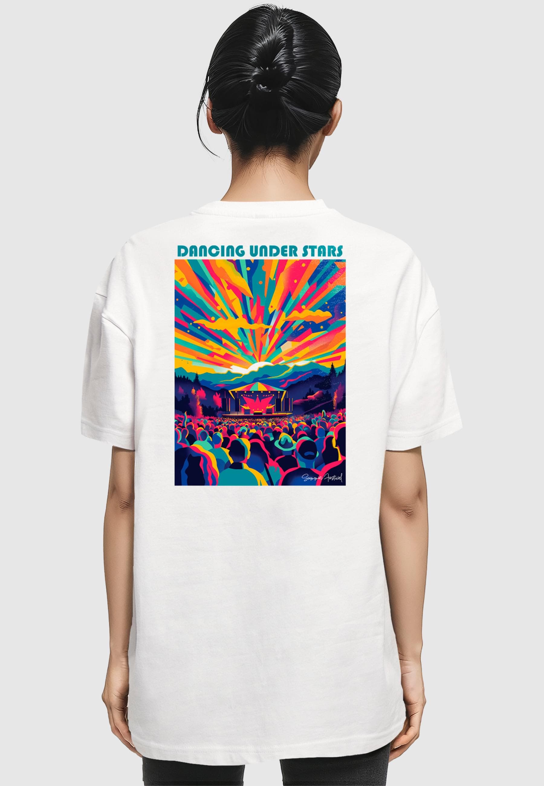 Merchcode T-Shirt »Merchcode Ladies Dance Under Stars Oversized Tee«, (1 tlg.)