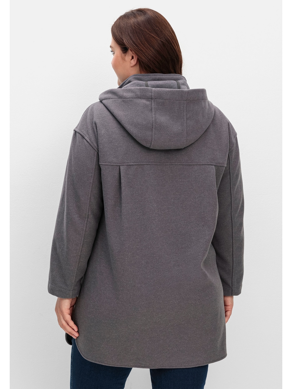 Sheego Langjacke »Große Größen«, mit Kapuze, mit Stehkragen und überschnittenen Schultern
