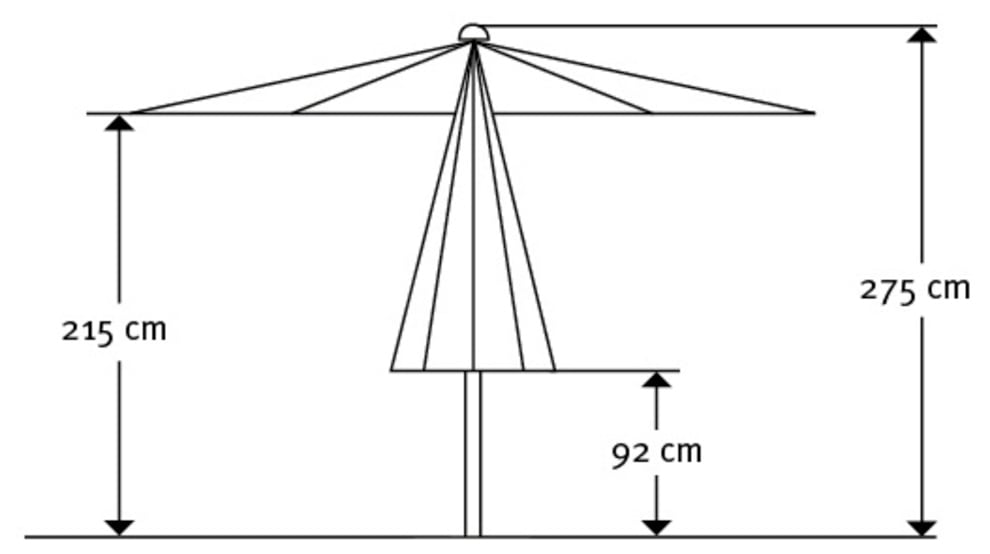 Schneider Schirme Marktschirm »Rooftop«, ØxH: 350x275 cm, Alu/Polyester, inkl. Plattenständer/Schutzhülle
