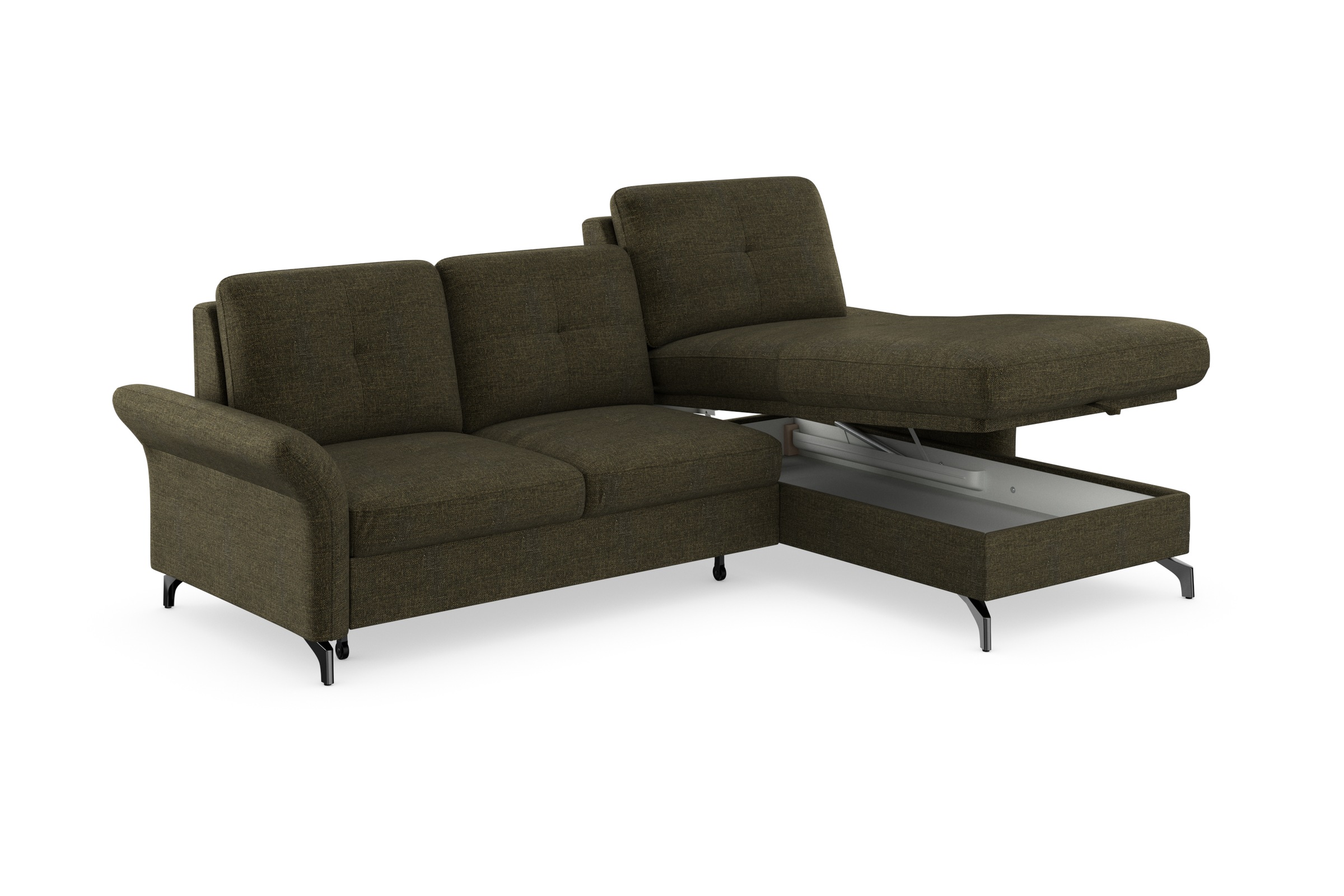 Places of Style Ecksofa »Calando L-Form«, wahlweise mit Bettfunktion, Bettkasten und Armteilfunktion