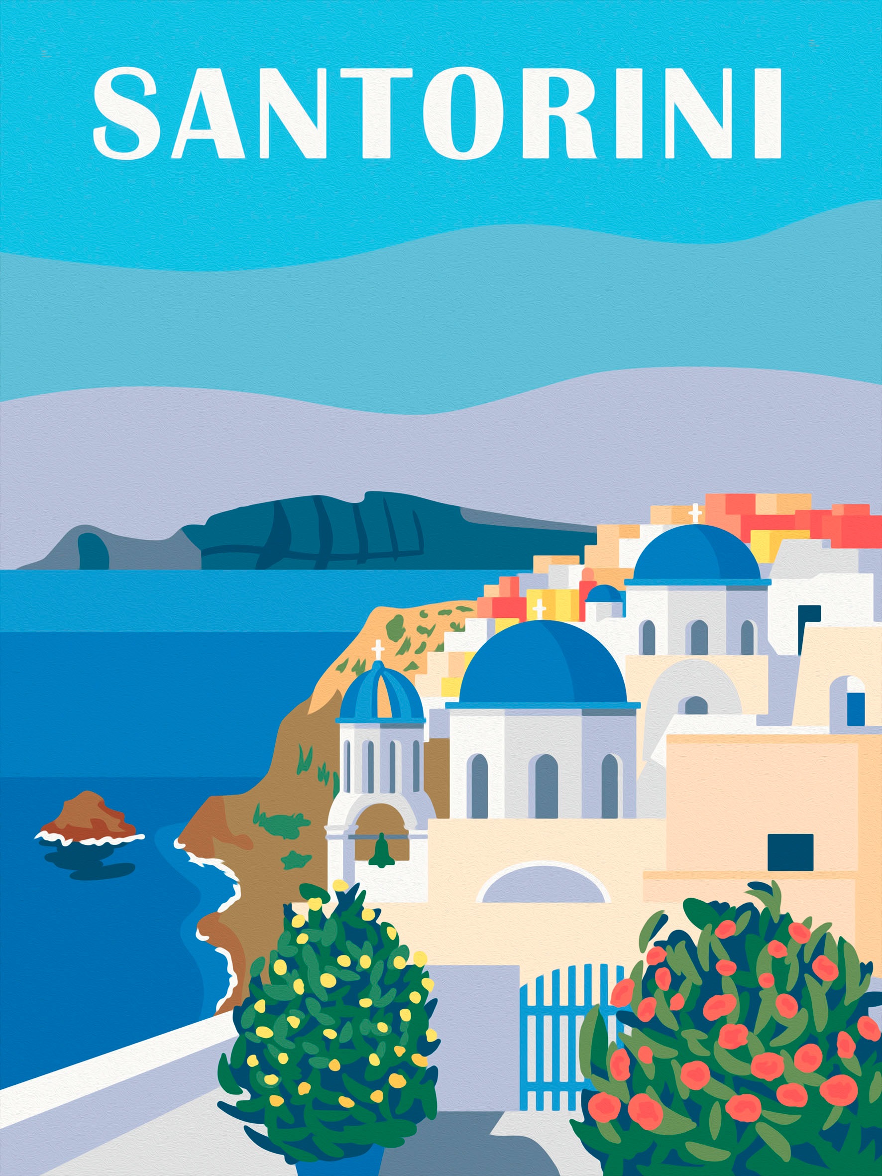 Ravensburger Malen nach Zahlen »CreArt, Leinwand Farbenfrohes Santorini«, Made in Europe