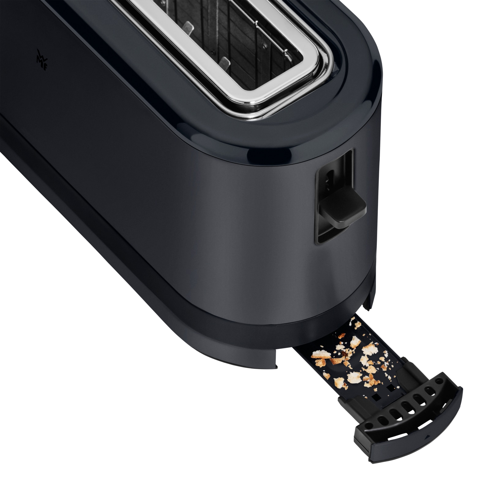 WMF Toaster »KÜCHENminis Deep Black, Lanschlitztoaster, mit Brötchenaufsatz«, 1 langer Schlitz, für 2 XXL-Toastscheiben, 900 W, 7 variable Bräunungsstufen, Brotzentrierung, Krümelschublade