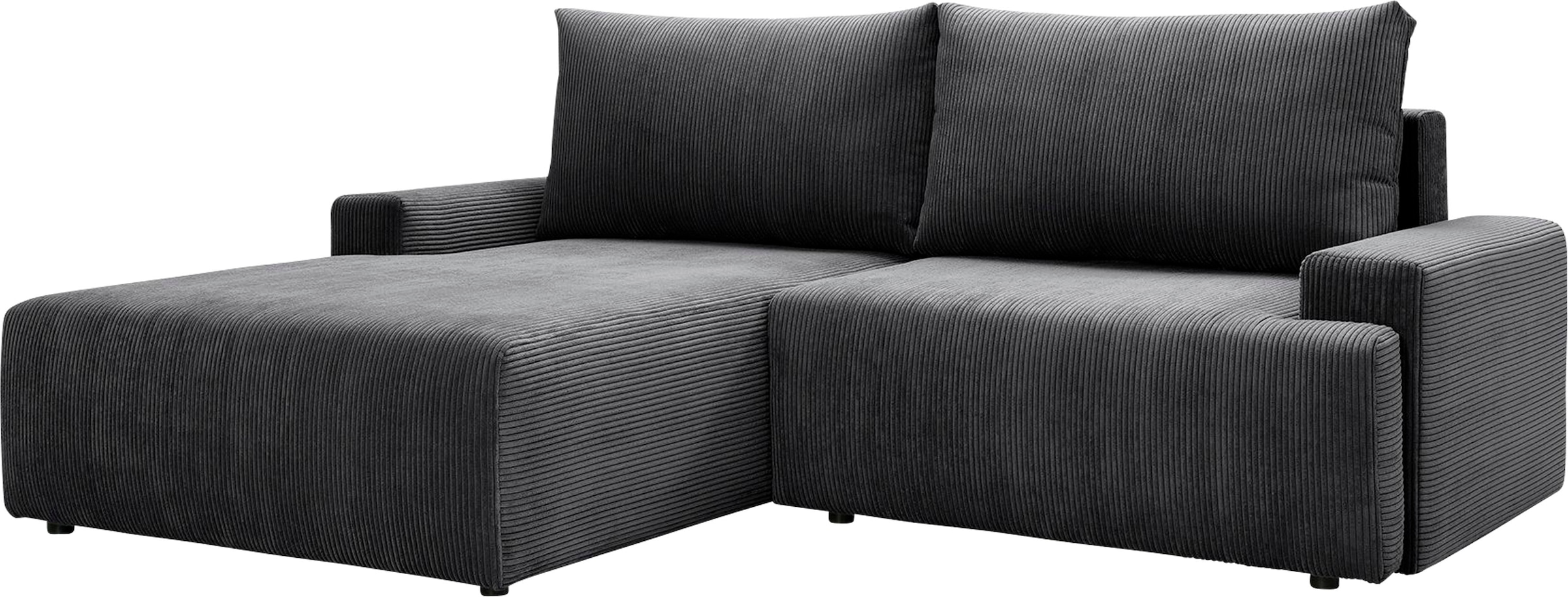 exxpo - sofa fashion Ecksofa »Orinoko, aktuelles Design und hoher Sitzkomfort, L-Form«, inkl. Bettfunktion und Bettkasten, schöne Farben im angesagten Cord