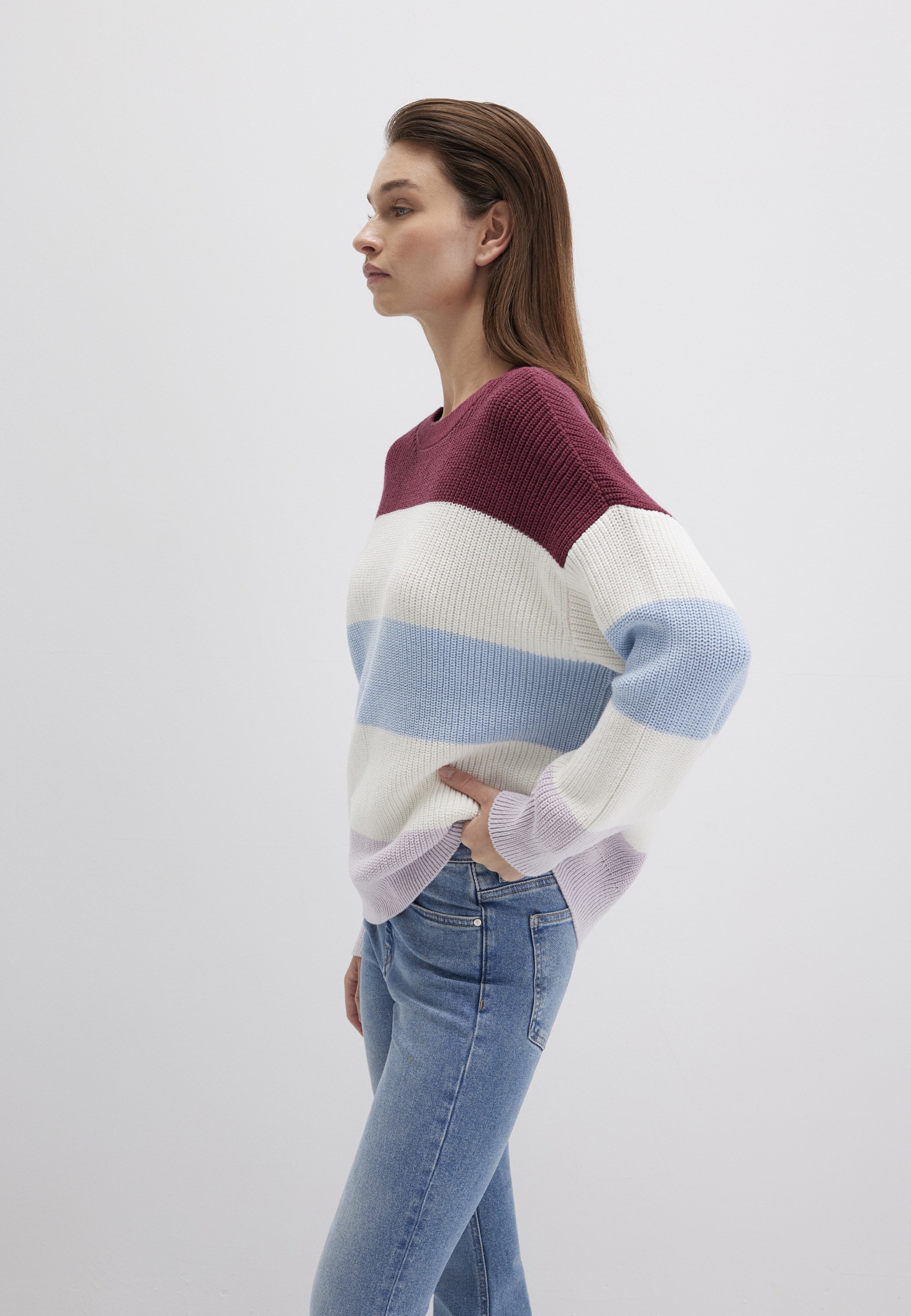 Mavi Rundhalspullover "STRIPED SWEATER", Gestreifter Pullover günstig online kaufen