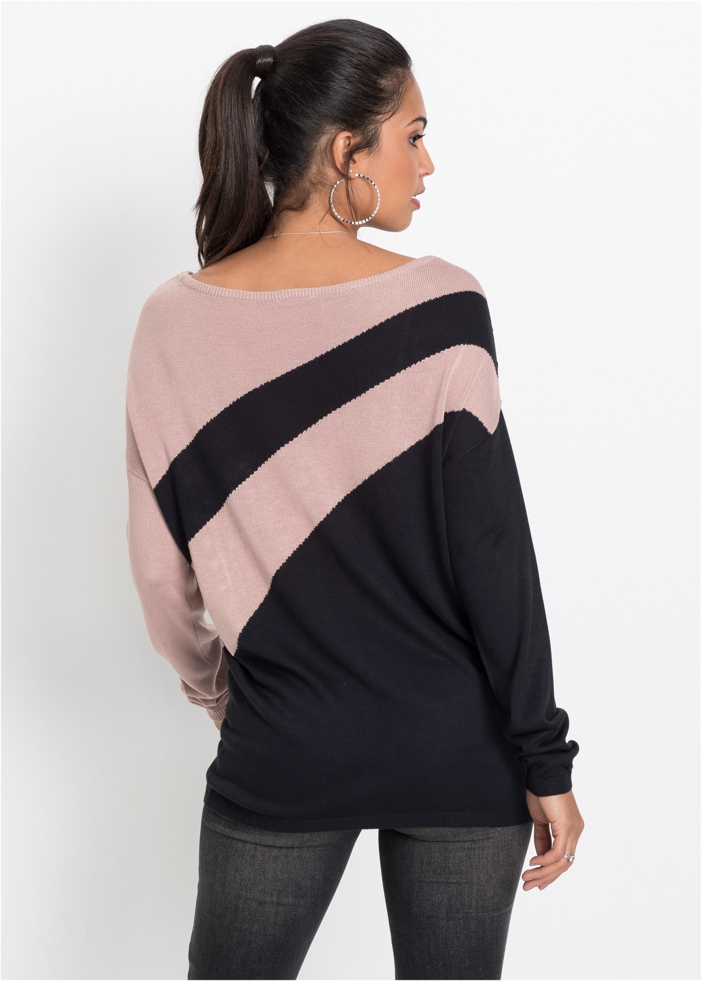 bonprix Longpullover "Longpullover mit Applikation" aus Polyacryl und Visko günstig online kaufen