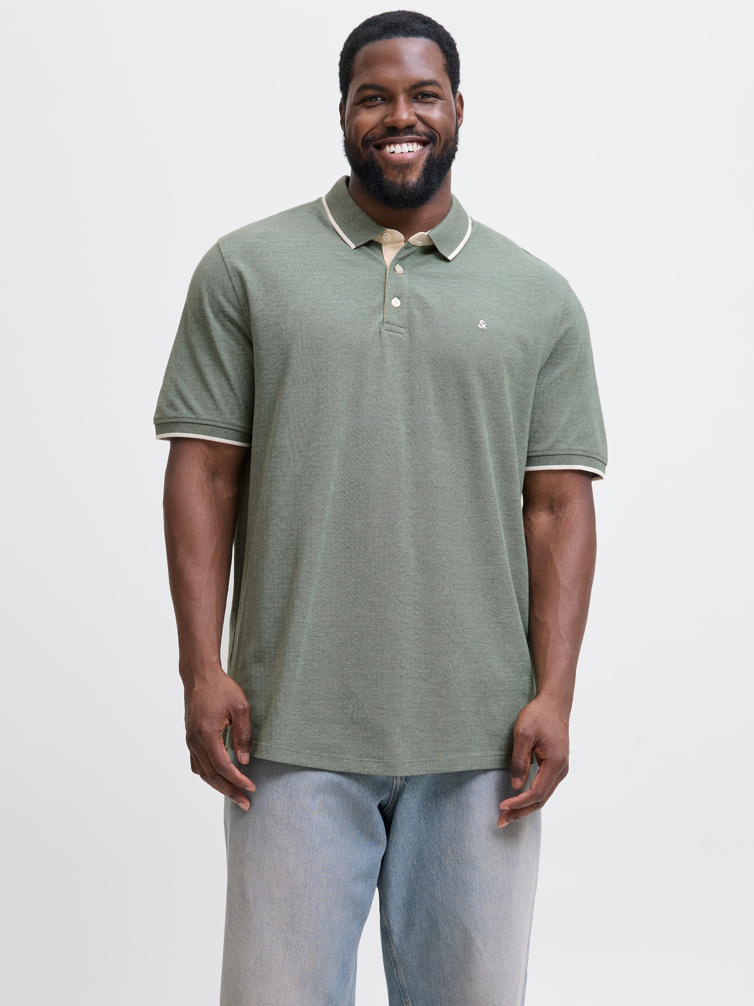 Jack & Jones PlusSize Poloshirt "JJEPAULOS POLO SS NOOS PLS", mit Logo Stic günstig online kaufen