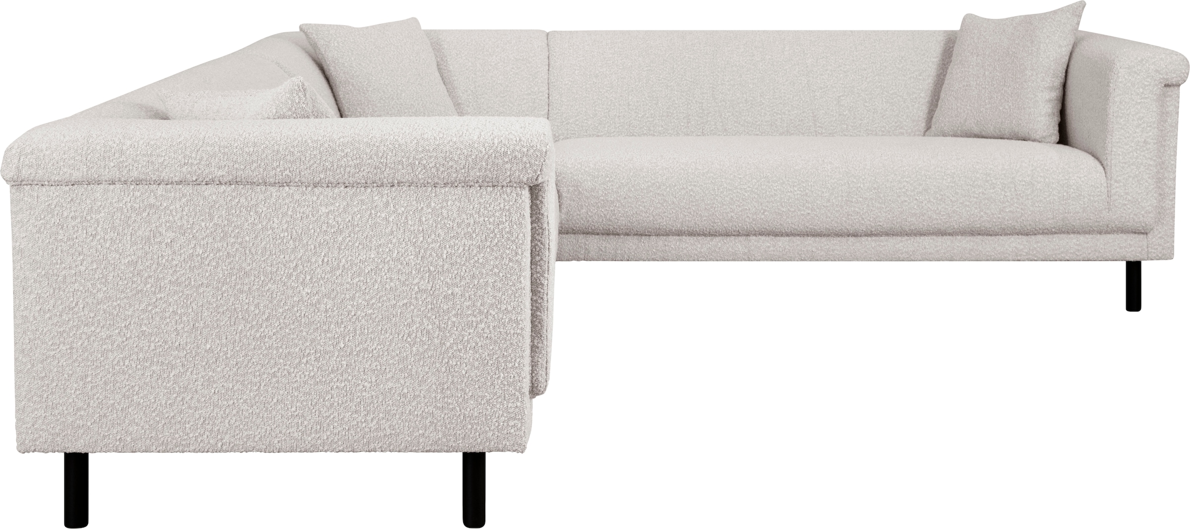 INOSIGN Ecksofa »AGNIA L-Form  B/T/H: 244/244/71 cm«, incl. Zierkissen, gleichschenklig, auch in Cord