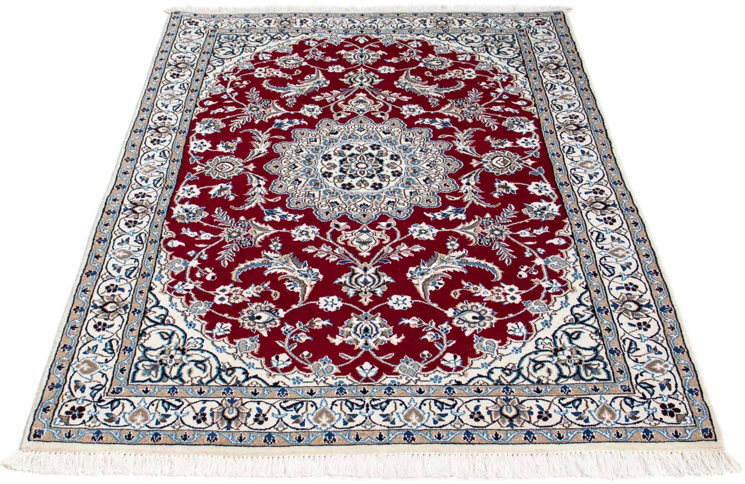 morgenland Orientteppich "Perser - Nain - Royal - 171 x 112 cm - dunkelrot", rechteckig, 10 mm Höhe, Wohnzimmer, Handgek