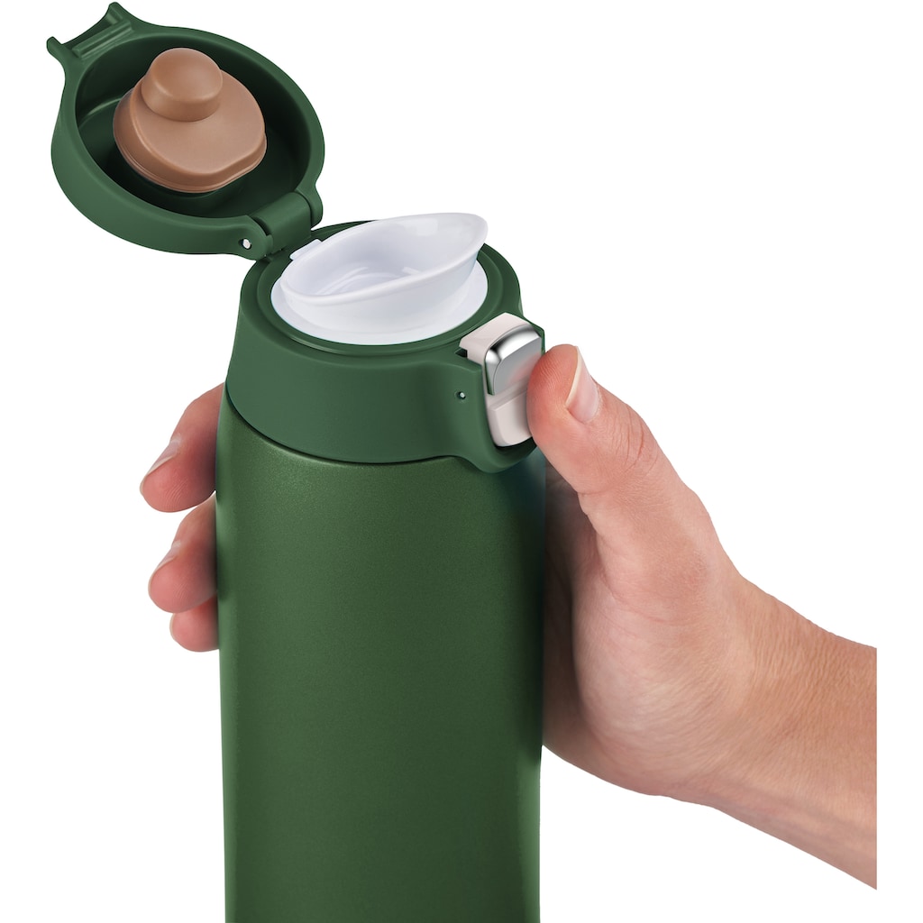 Emsa Thermobecher »Travel Mug Light«, 0,4L, leicht, Edelstahl, Klappverschluss, 100% dicht, 8h heiß/16h kalt
