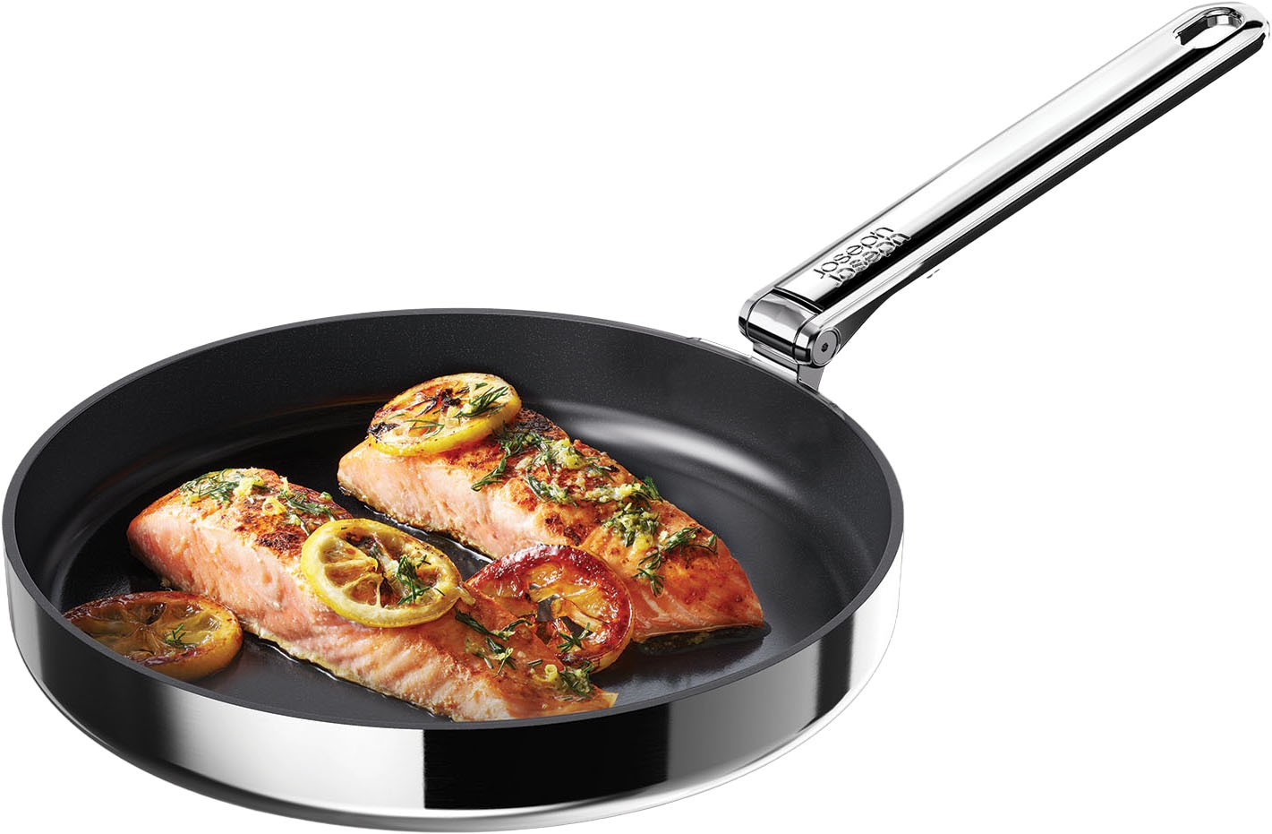 Joseph Joseph Bratpfanne »Space Steel 24 cm Edelstahl-Bratpfanne mit Antihaft und Klappgriff« Edelstahl 1 tlg.