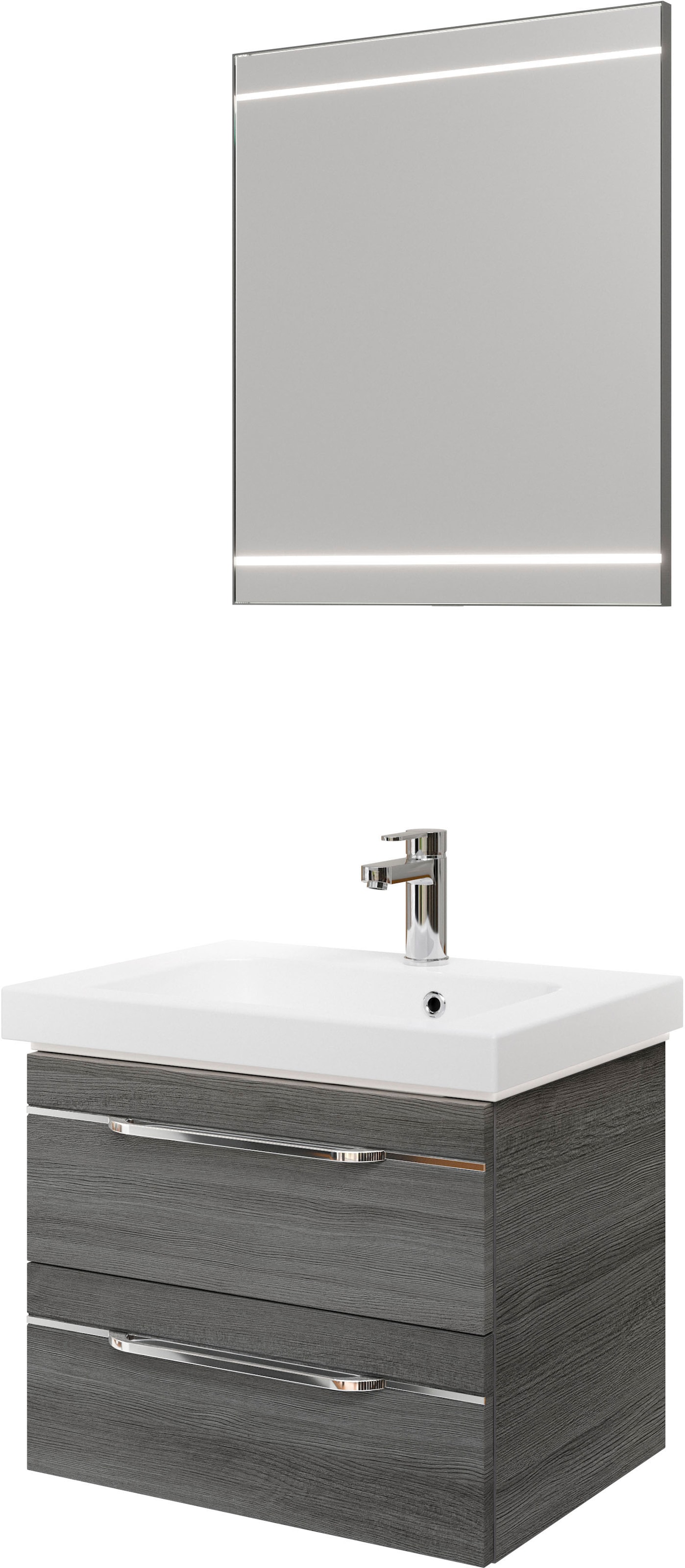 Saphir Badmöbel-Set "Balto 2-teilig Mineralmarmor-Waschtisch mit LED-Spiege günstig online kaufen