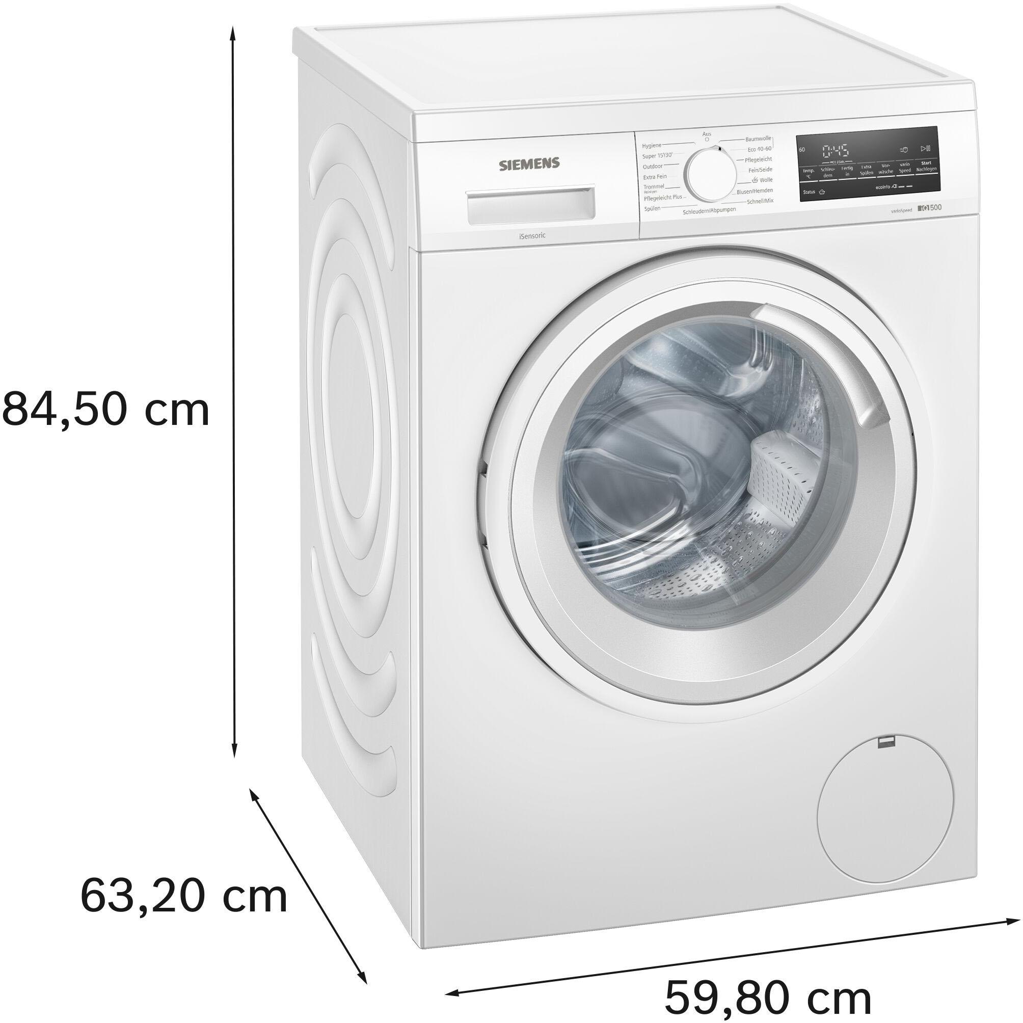 SIEMENS Waschmaschine iQ500 »WU14UT28«, 8 kg, 1400 U/min, unterbaufähig