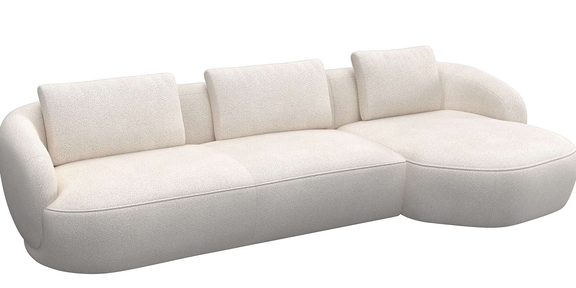 FLEXLUX Wohnlandschaft "Torino, rund, L-Form, Sofa-Ecke mit Recamiere, Long günstig online kaufen