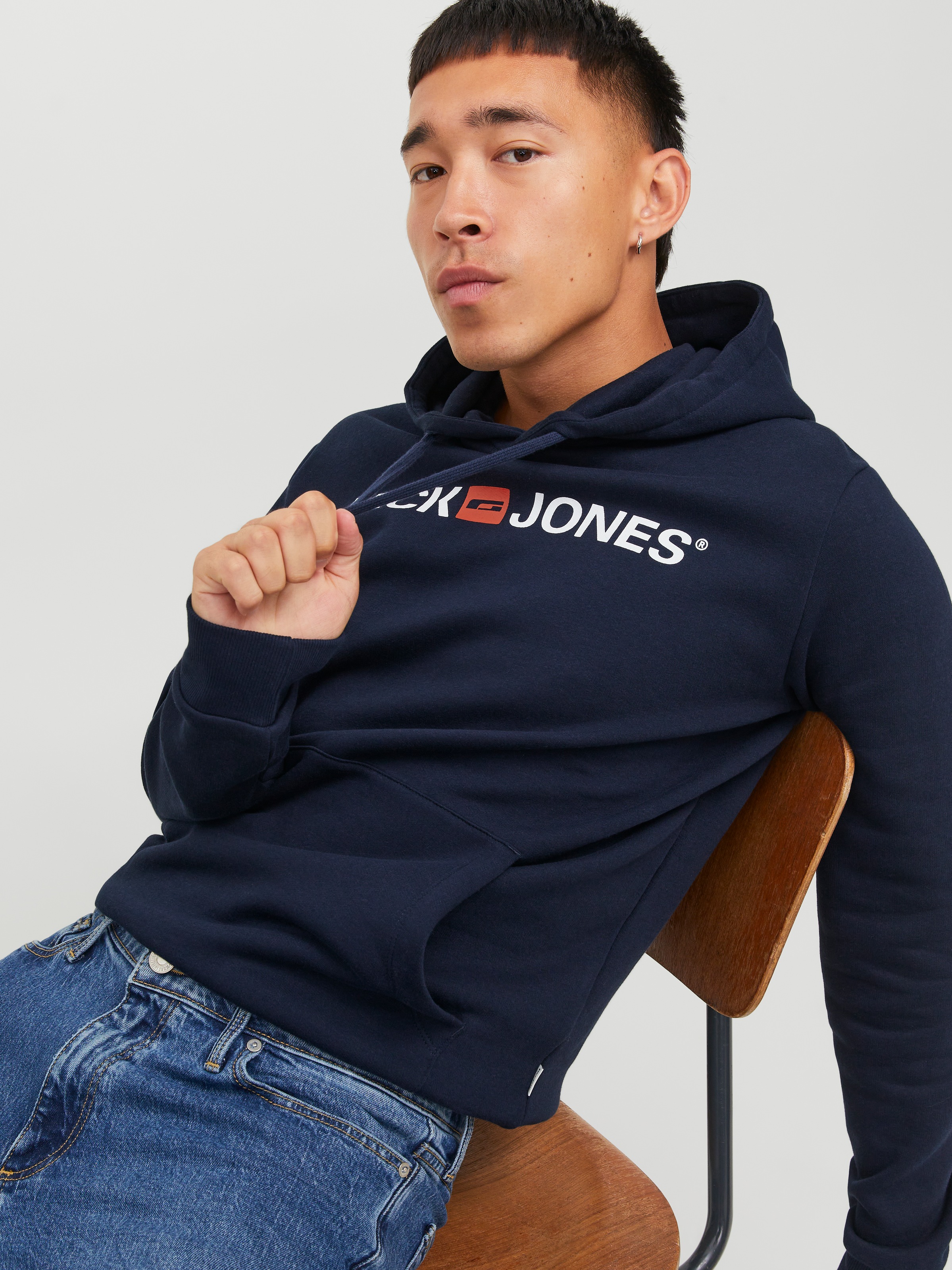 JACK & JONES Male Kapuzenpullover Logo Kapuzenpullover | Hoodie - Bild 4
