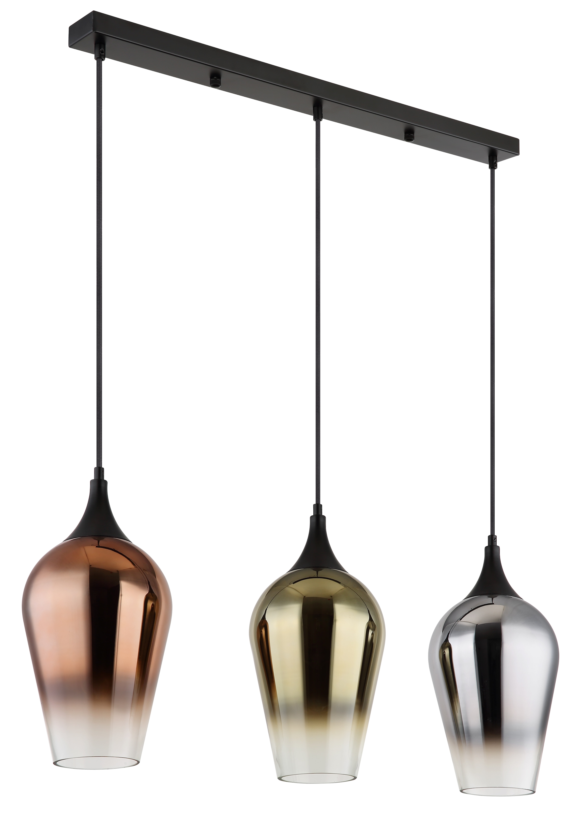 GLOBO LIGHTING Hängeleuchte »LAVUS«, Leuchtmittel E27 | ohne Leuchtmittel, Hängelampe/Pendelleuchte/Glas kupferfarben/Höhe kürzbar/Esstisch