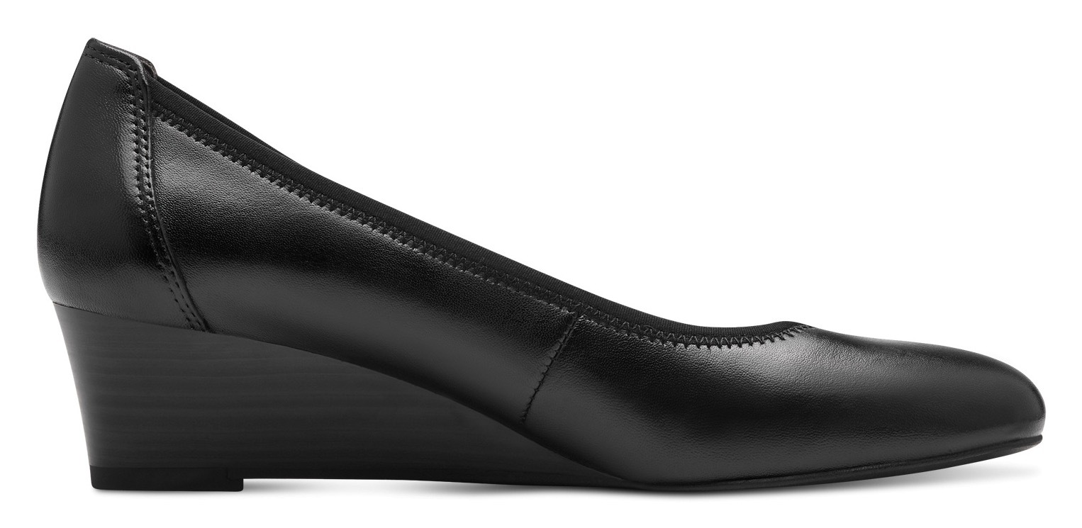Pumps TAMARIS "Borage", Damen, Gr. 36, schwarz, Leder, leicht glänzend, unifarben, Schuhe Pumps, eleganter Pumps mit ANTIslide, Businessschuh für Damen, Topseller 3