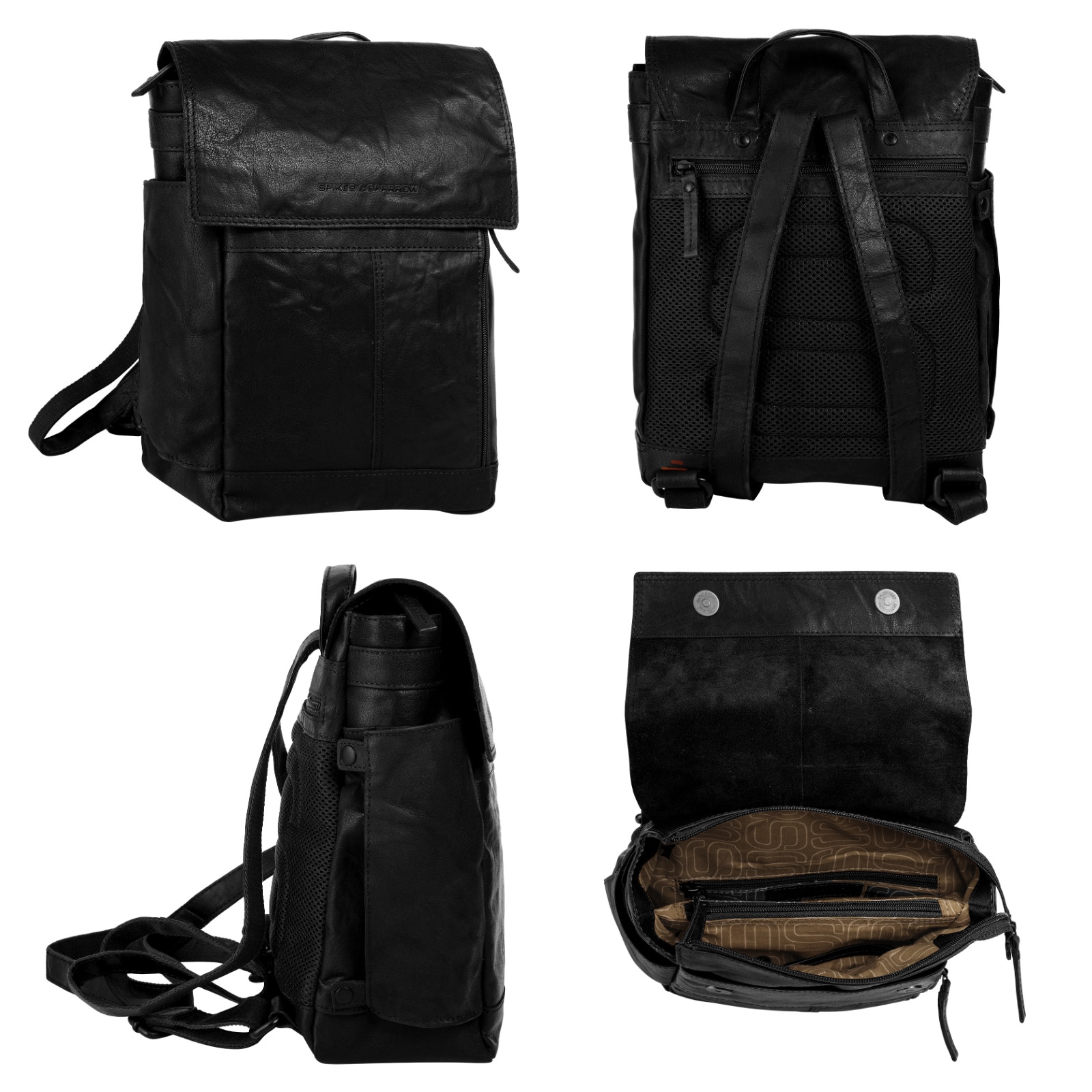 Spikes & Sparrow Laptoprucksack, echt Leder