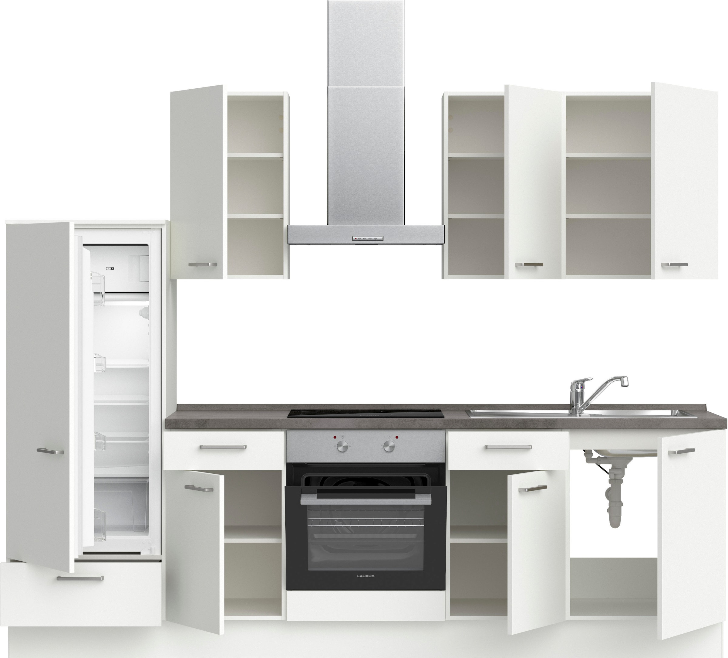 nobilia® Küchenzeile »"Touch I"«, vormontiert, Ausrichtung wählbar, Breite 270 cm, wahlw. mit E-Geräten