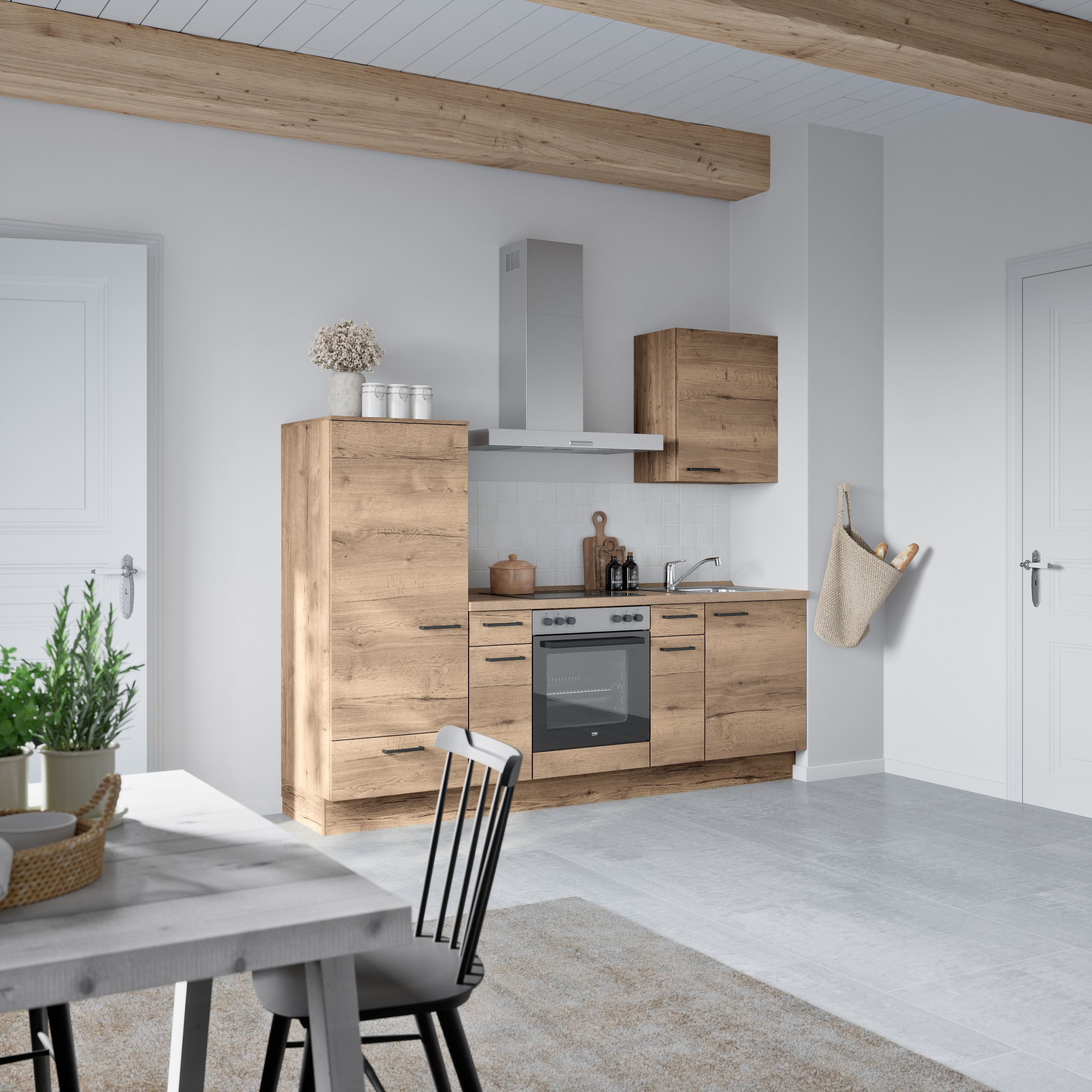 nobilia® Küchenzeile »"Structura I"«, vormontiert, Ausrichtung wählbar, Breite 240 cm, wahlw. mit E-Geräten
