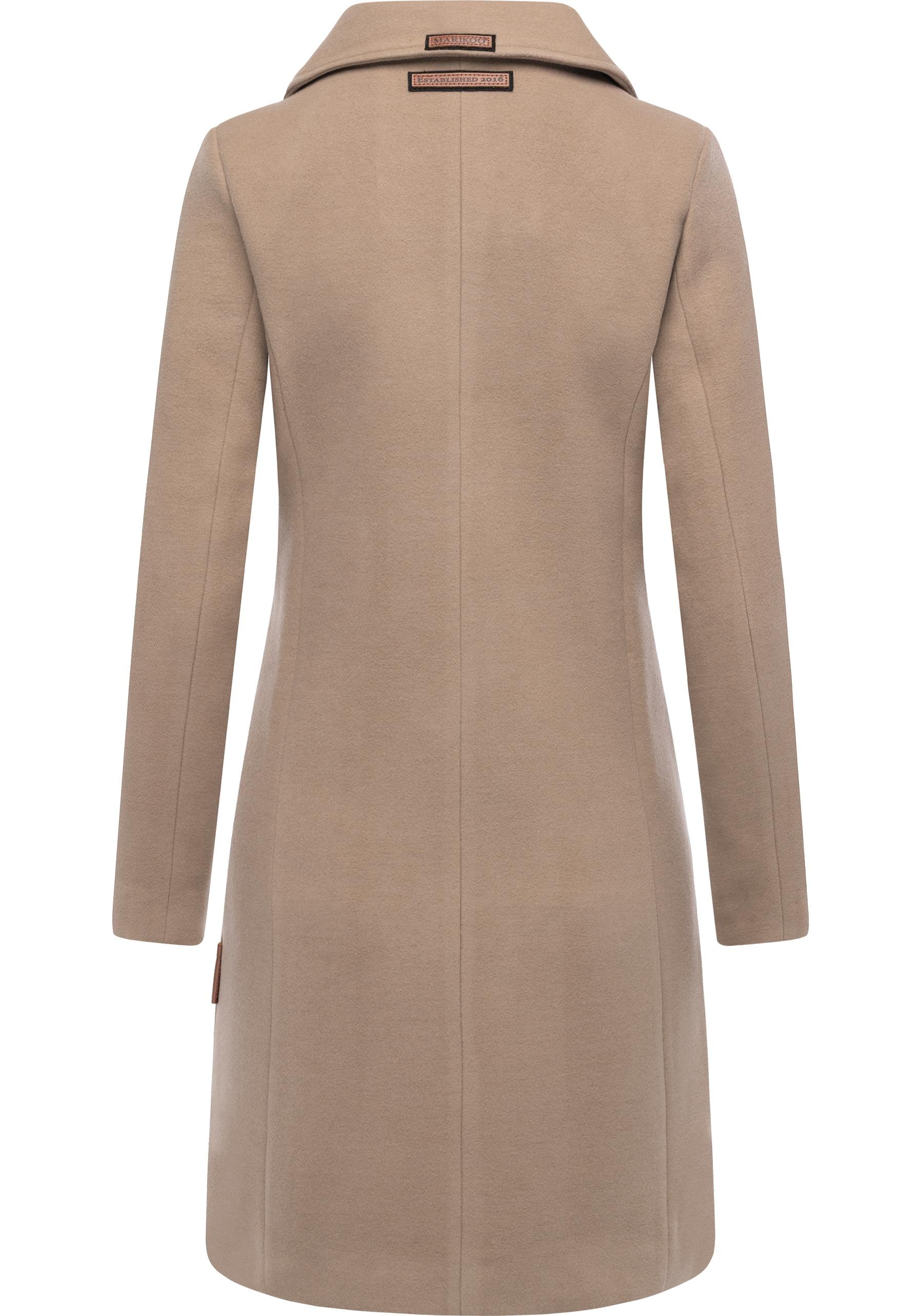 Marikoo Wollmantel »Nanakoo«, edler Damen Trenchcoat in Woll-Optik
