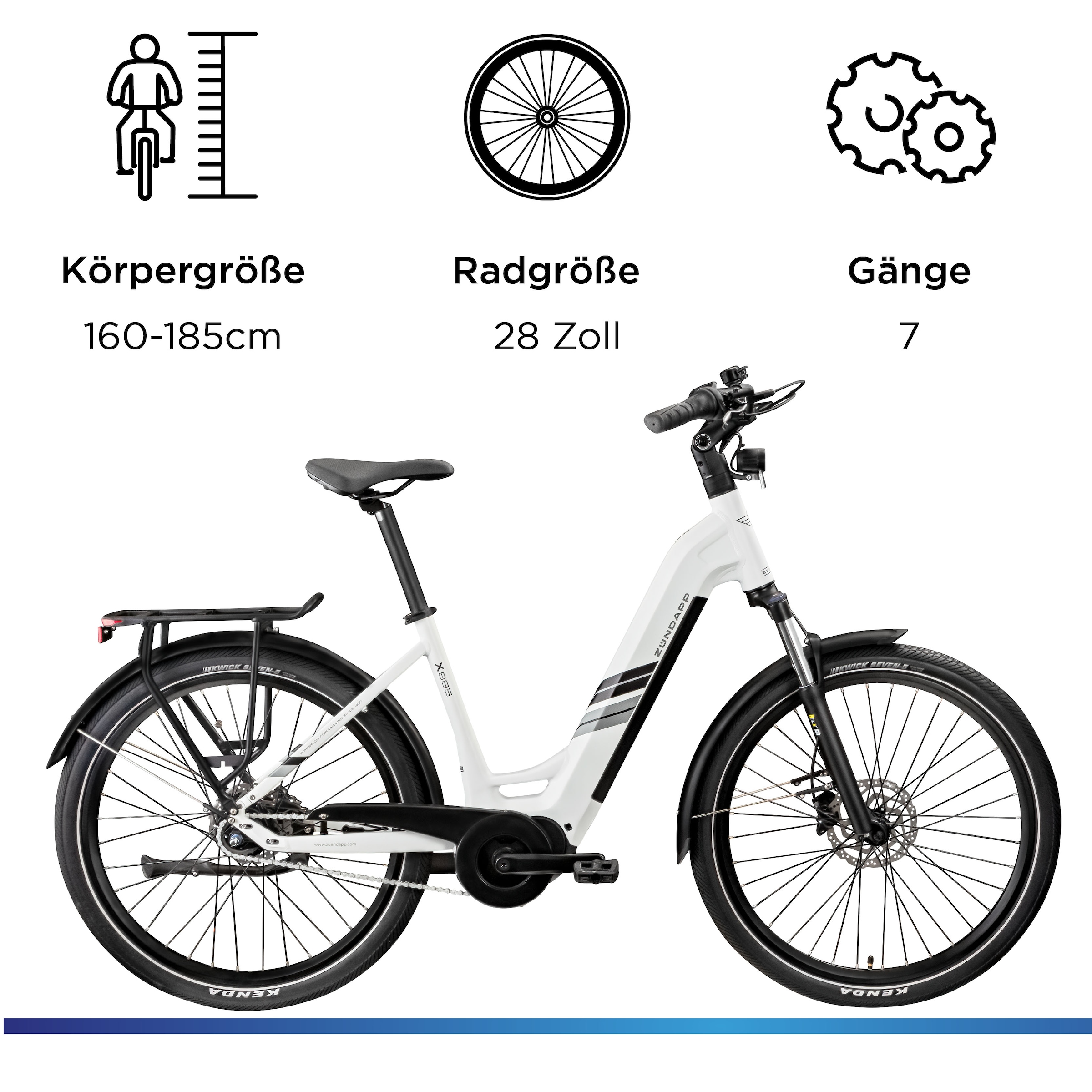 Zündapp »X885« 7 Gang Nabenschaltung Mittelmotor 250 W