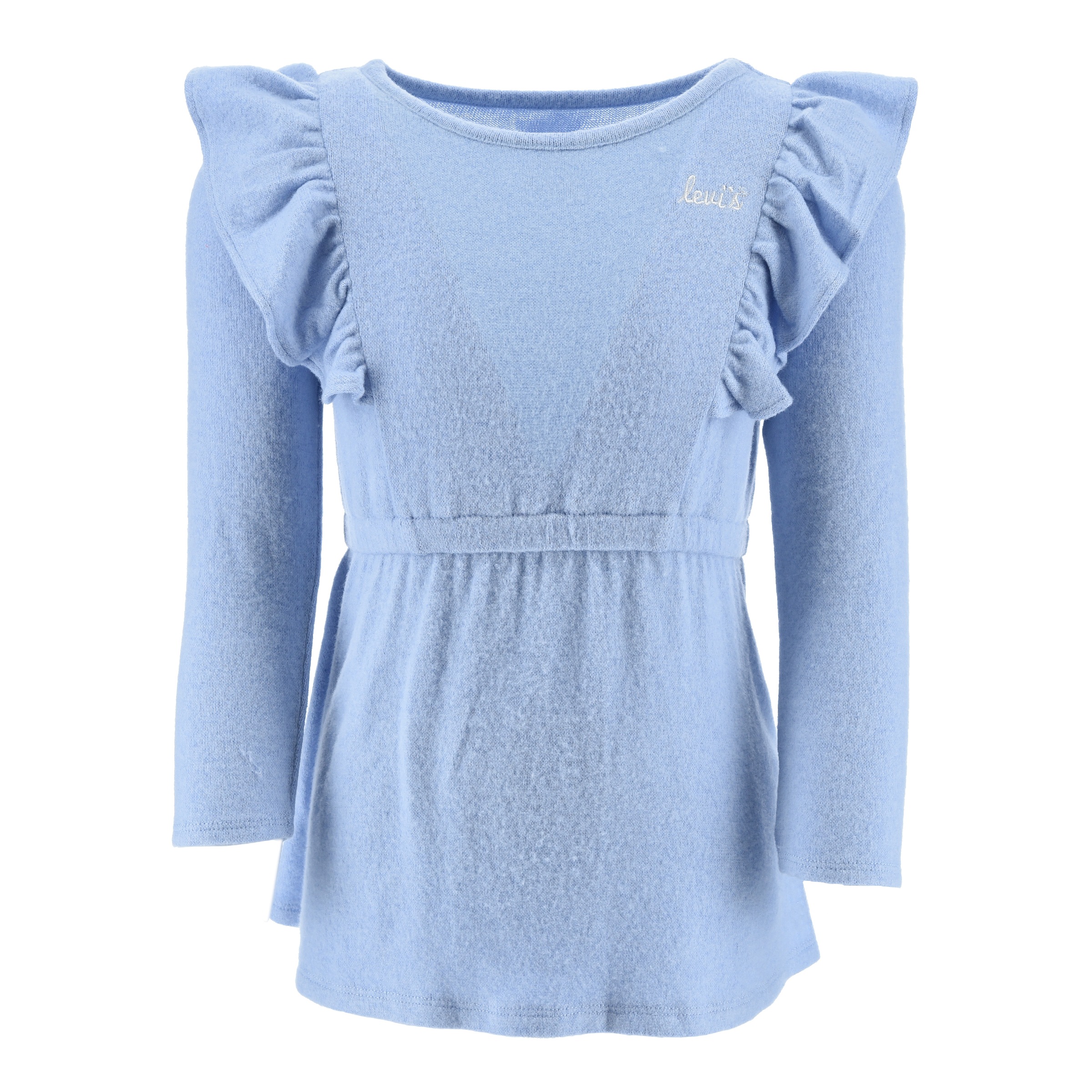 Jerseykleid LEVI'S KIDS, Mädchen, Gr. 24M (92), N-Gr, blau (brunnera blau), Jersey, Obermaterial: 78% Baumwolle, 18% Polyester, 4% Elasthan, Rundhals, Kleider Jerseykleid, mit passendem Slip im Set, for Girls