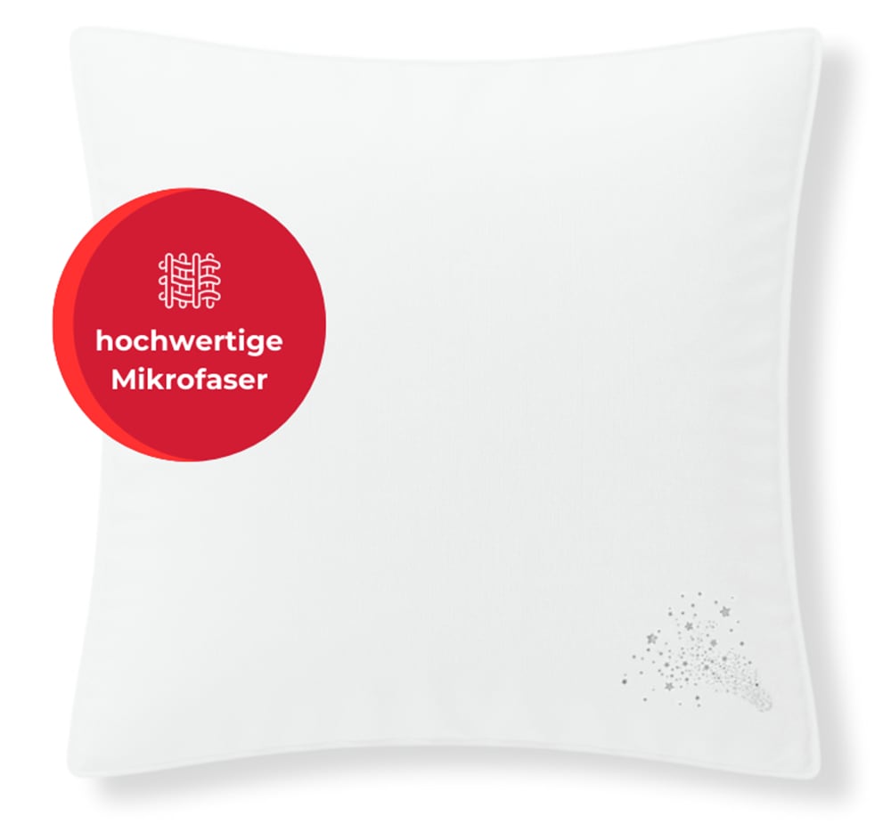 OTTO home Microfaserkissen "Baca, Kopfkissen 40x80 cm und 80x80 cm" Füllung: 6D-Hohlfaser Bezug: Polyester 1 Stk. tlg. Kissen, mit edlem Sternenaufdruck