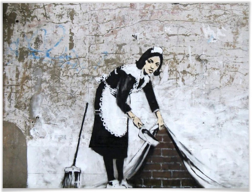 Wall-Art Poster »Graffiti Bilder Maid in London«, Menschen, (1 St.), Poster ohne Bilderrahmen