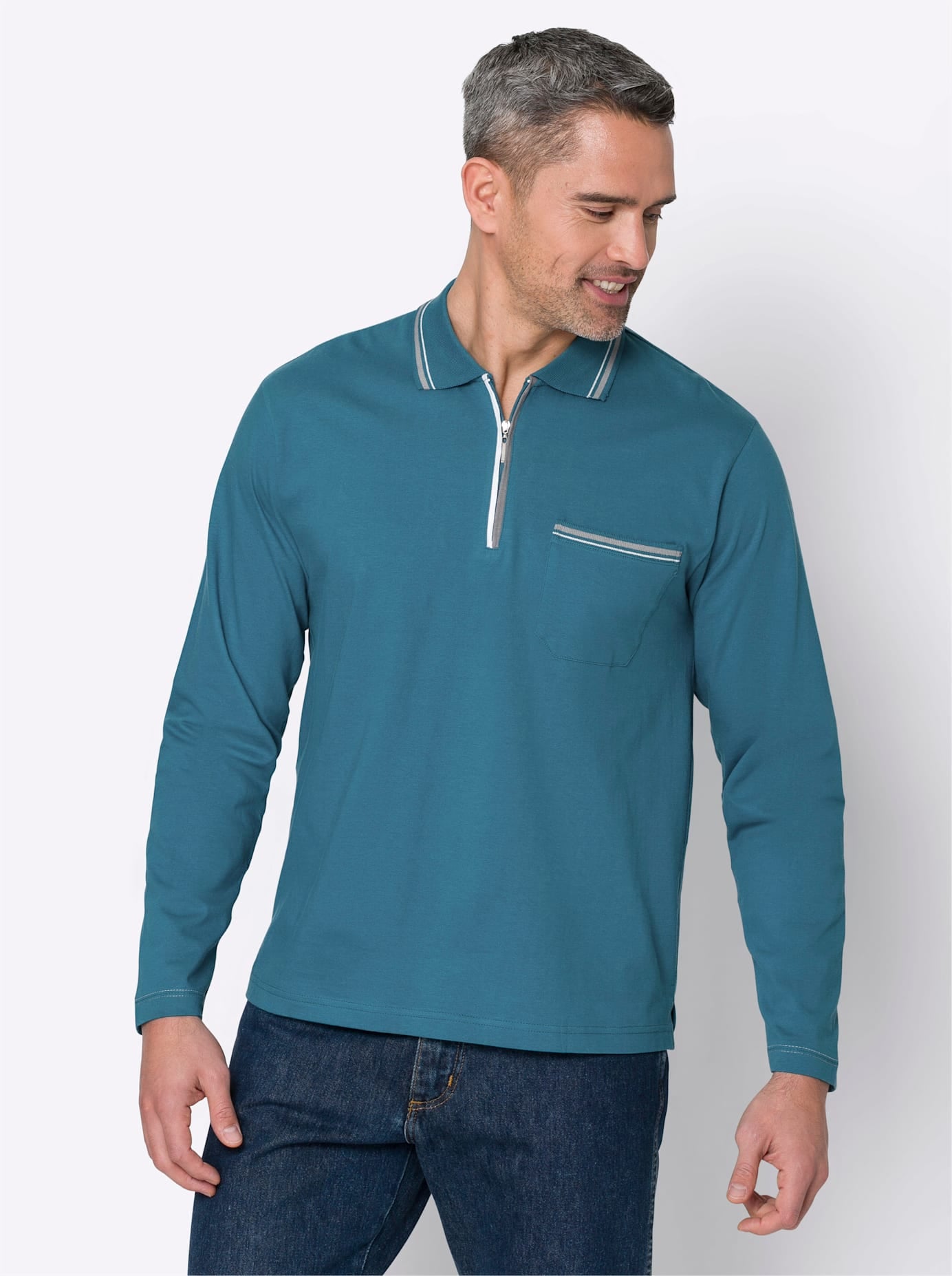 Classic Langarm-Poloshirt "Poloshirt" 1 Stk. günstig online kaufen