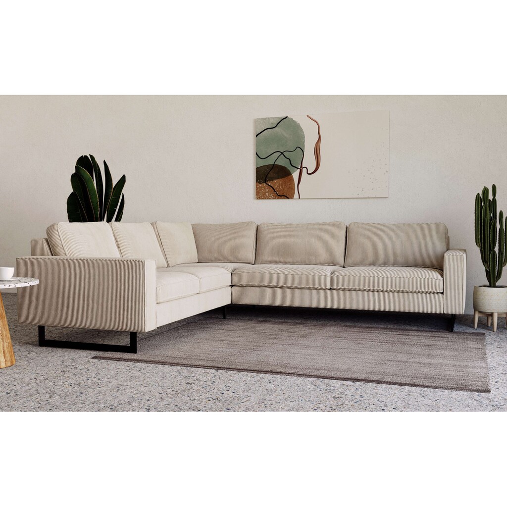 Places of Style Ecksofa »Pinto, 250/290 cm, langer Schenkel, XXL, Ottomane«