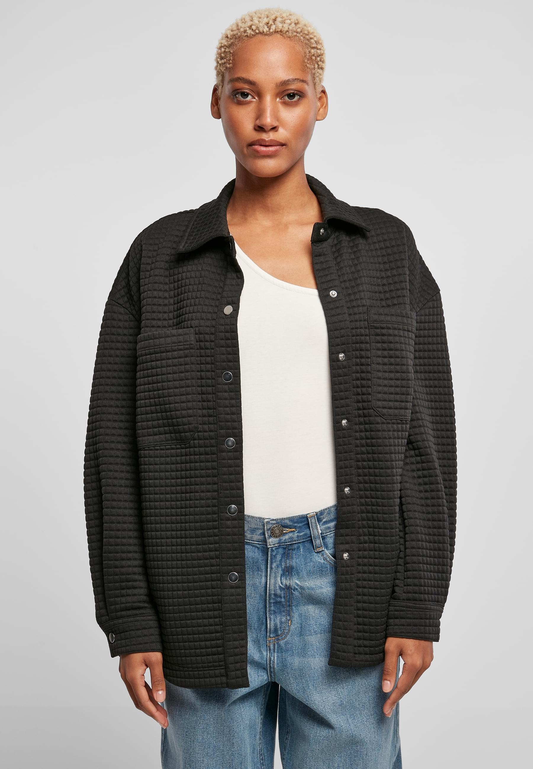 URBAN CLASSICS Sweatjacke »Urban Classics Damen Ladies Quilted Sweat Overshirt«