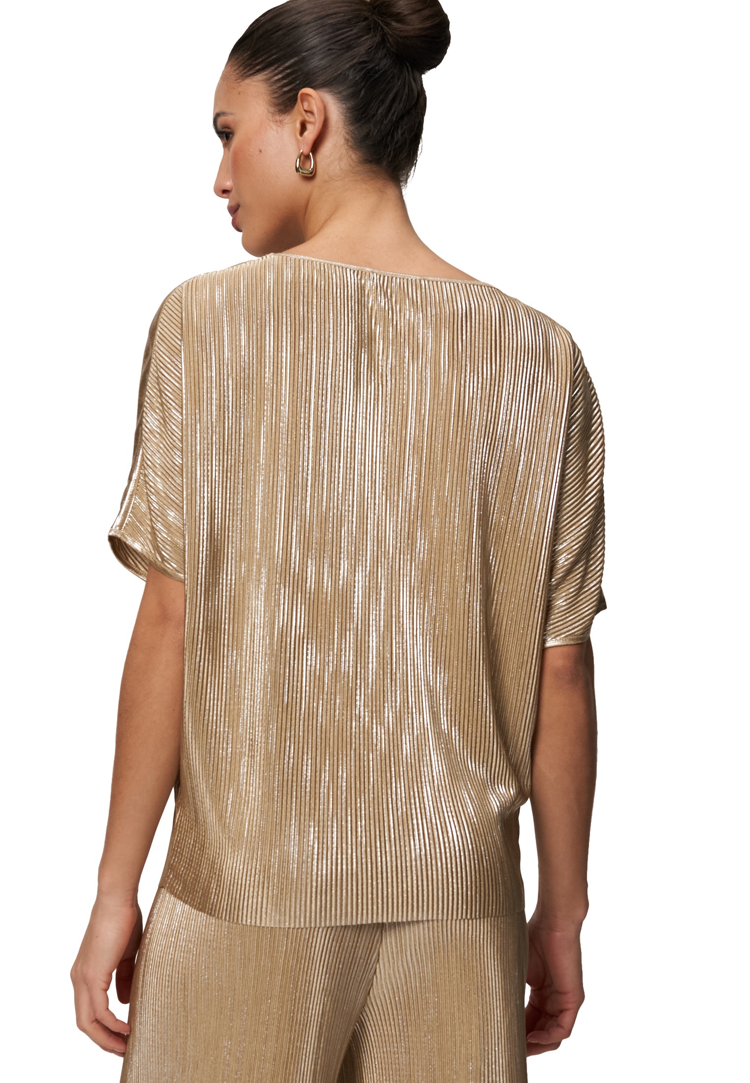 Zero Kurzarmshirt »zero Plissee-Shirt mit U-Boot Ausschnitt«, (1 tlg.), Falten