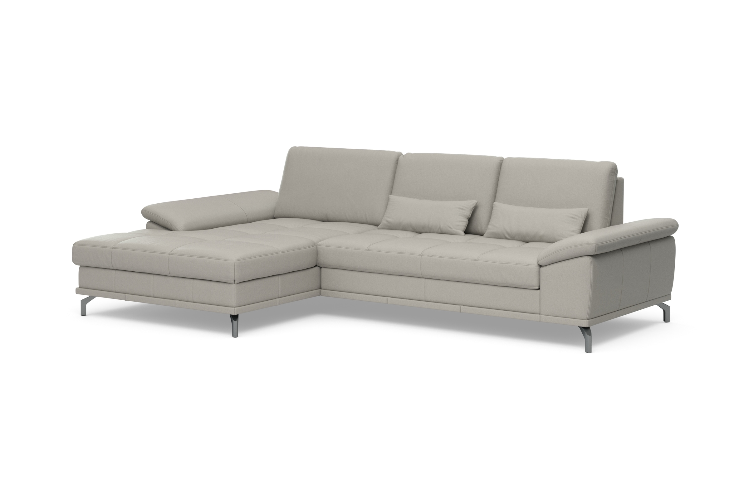 Places of Style Ecksofa Costello, mit Sitztiefenverstellung und Armlehnfunktion, incl. 3 Nierenkissen