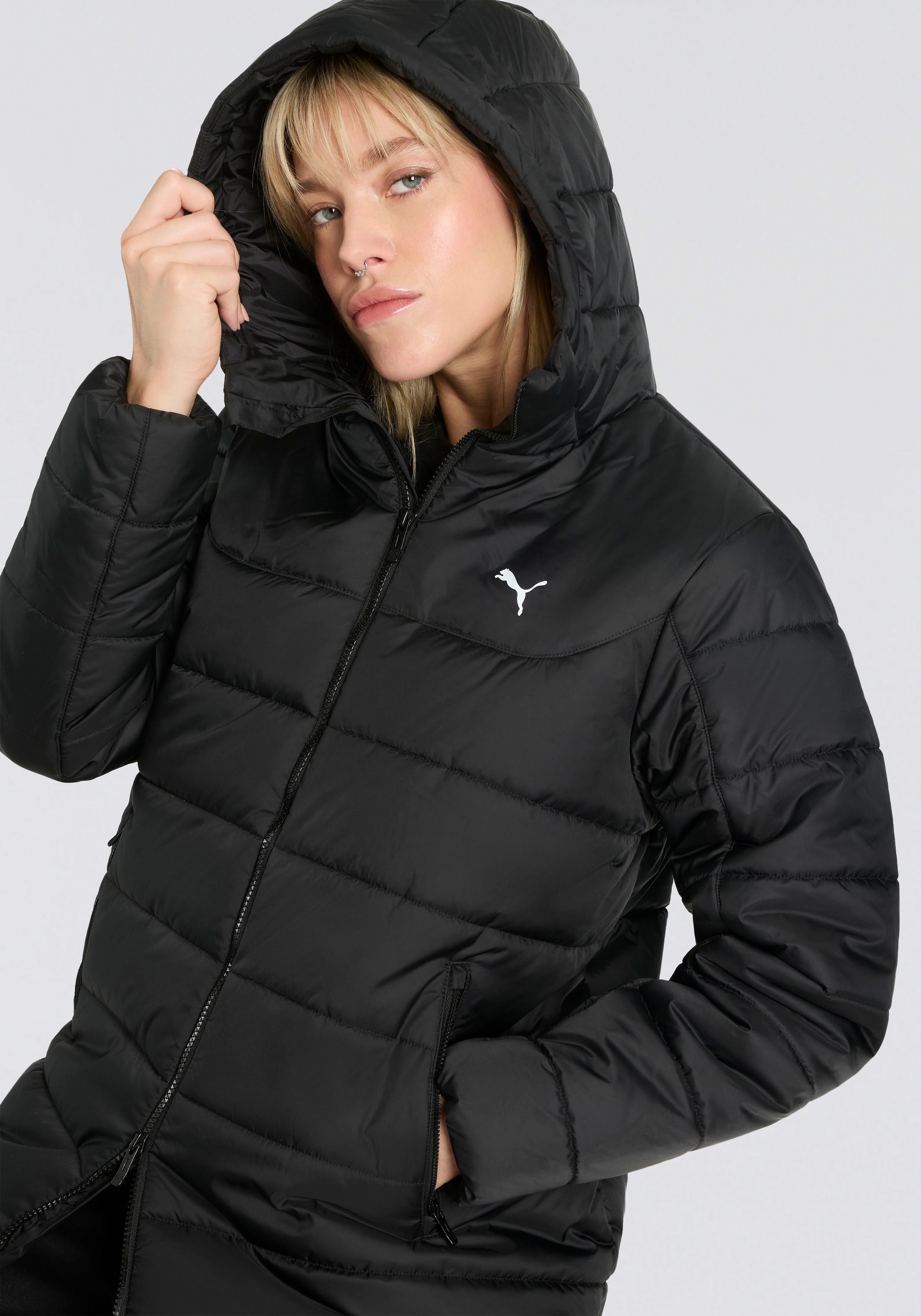 PUMA Winterjacke »ESS HOODED PADDED PARKA«, mit Kapuze