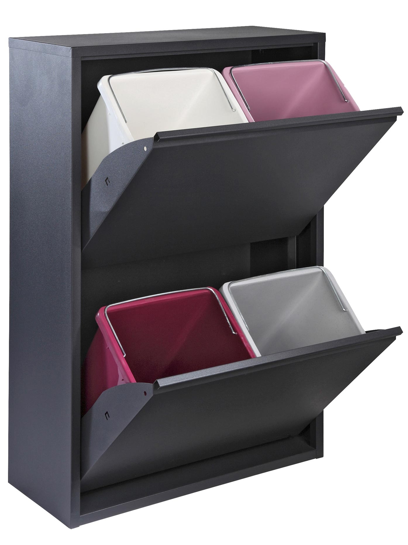 Mülleimer HEINE HOME, B:60cm H:92cm T:25cm, grau, Küche, Mülleimer