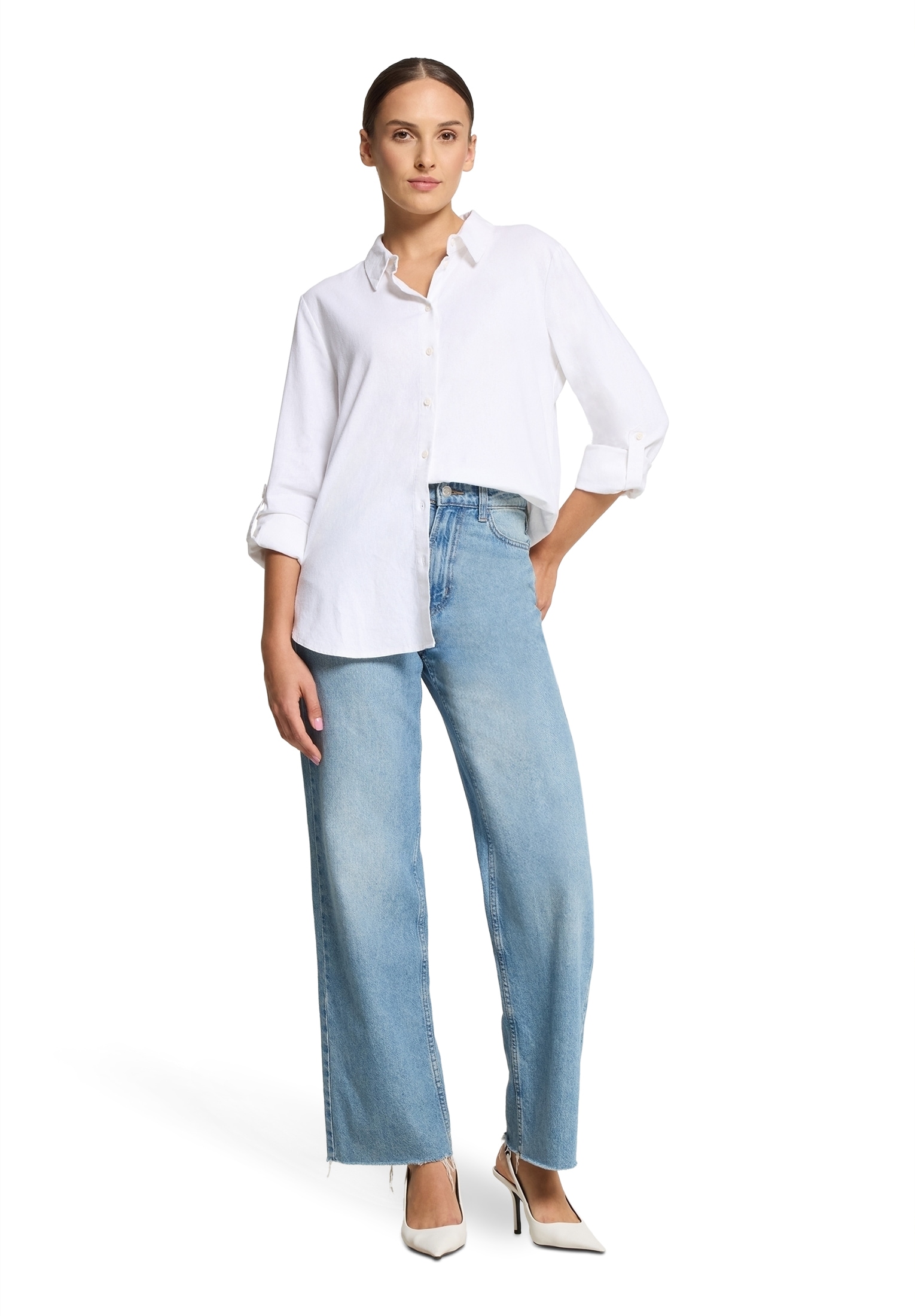 Betty&Co Kurzarmbluse »Betty & Co Damen Leinenbluse langarm«