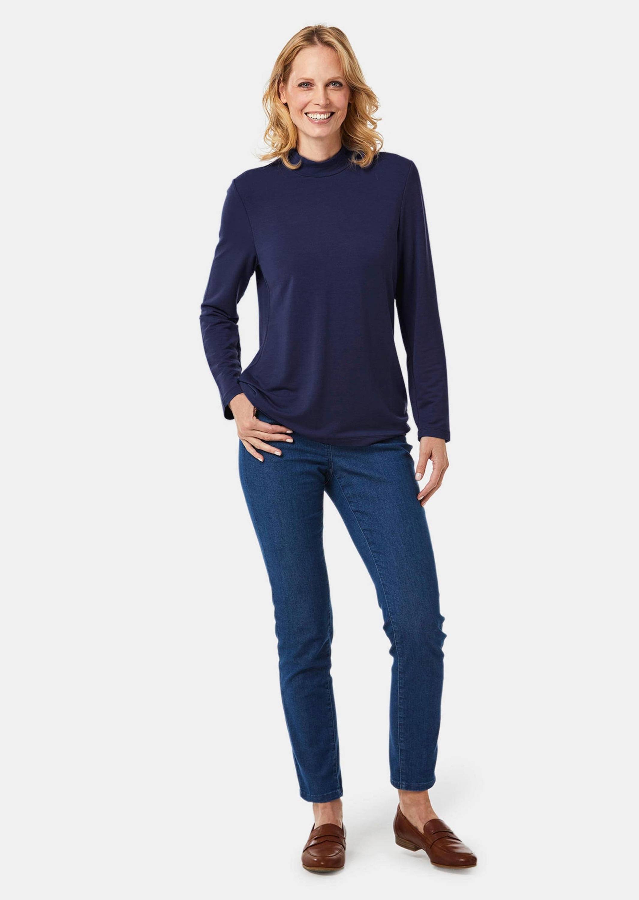 GOLDNER Longpullover "Stehkragenshirt mit Langarm" günstig online kaufen